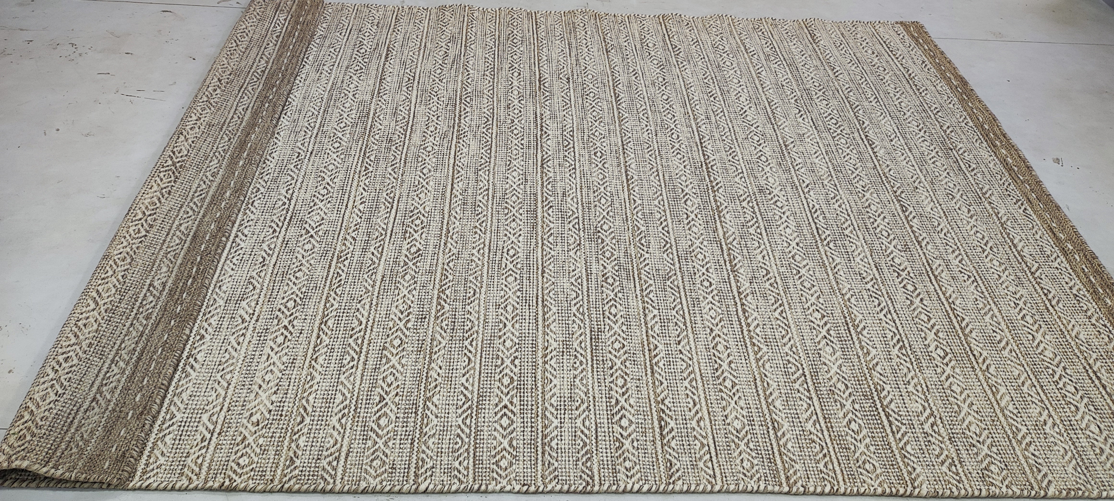 Ian Ziering 5.6x7.6 Handwoven Durrie Beige Mix