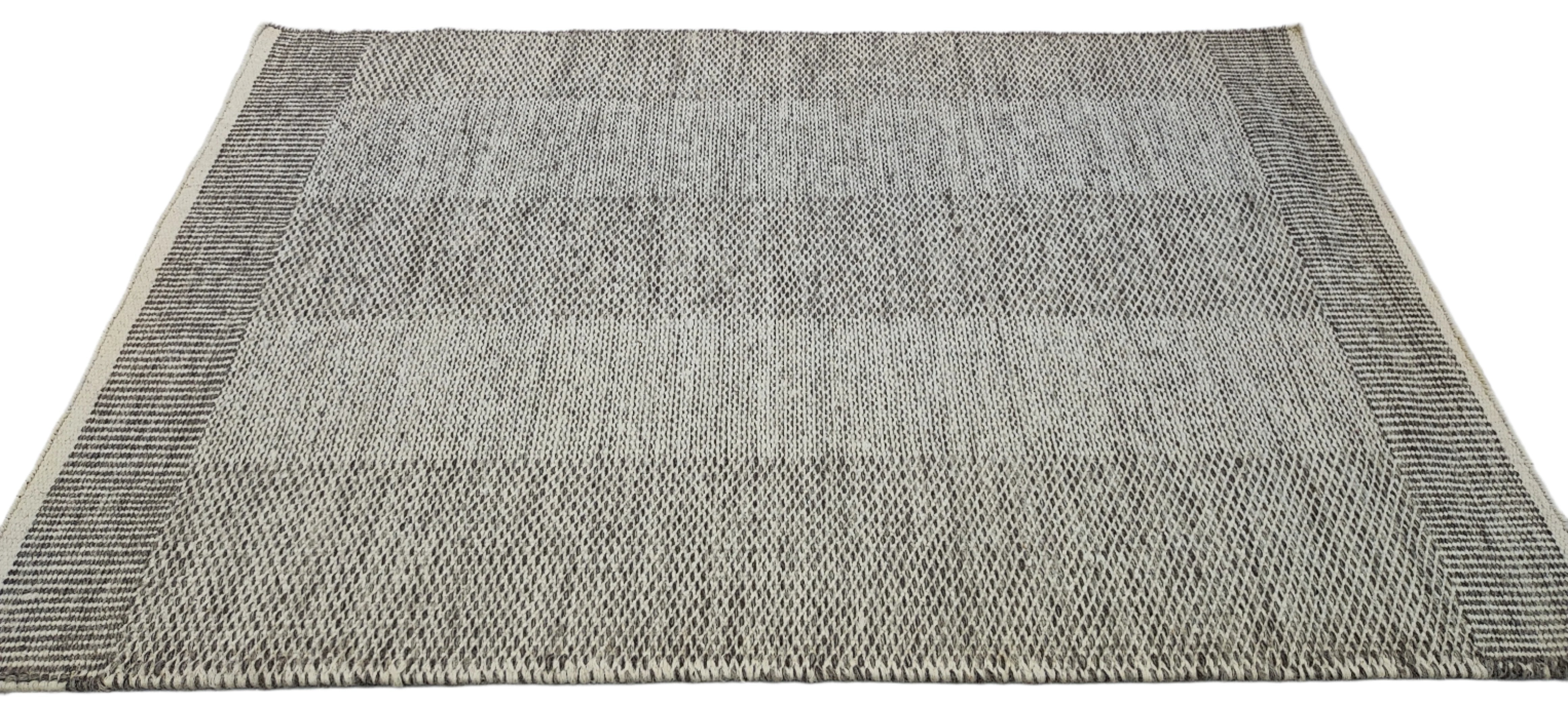 Michael 4x6 Handwoven Durrie Silver Grey