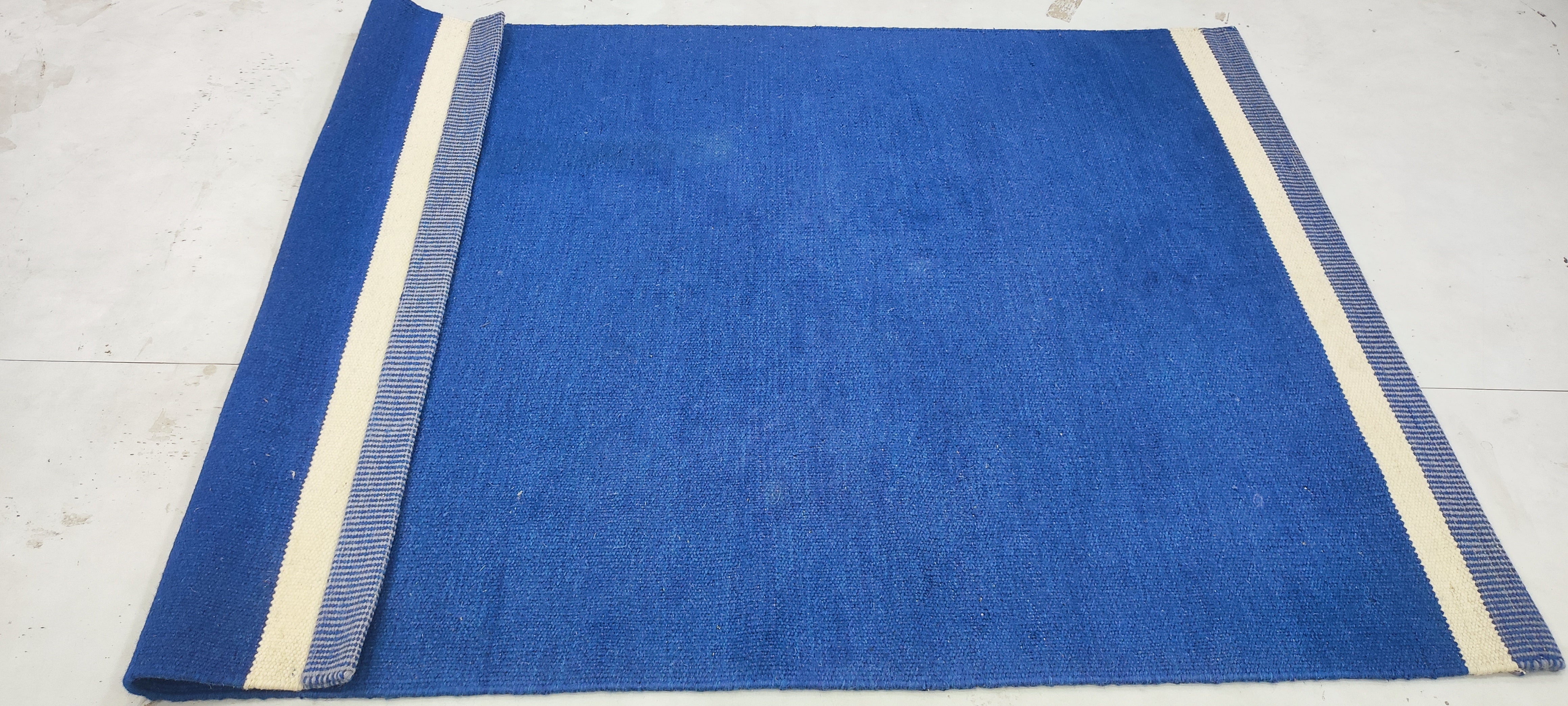 Tony 4x5.6 Blue Hand-Woven Durrie
