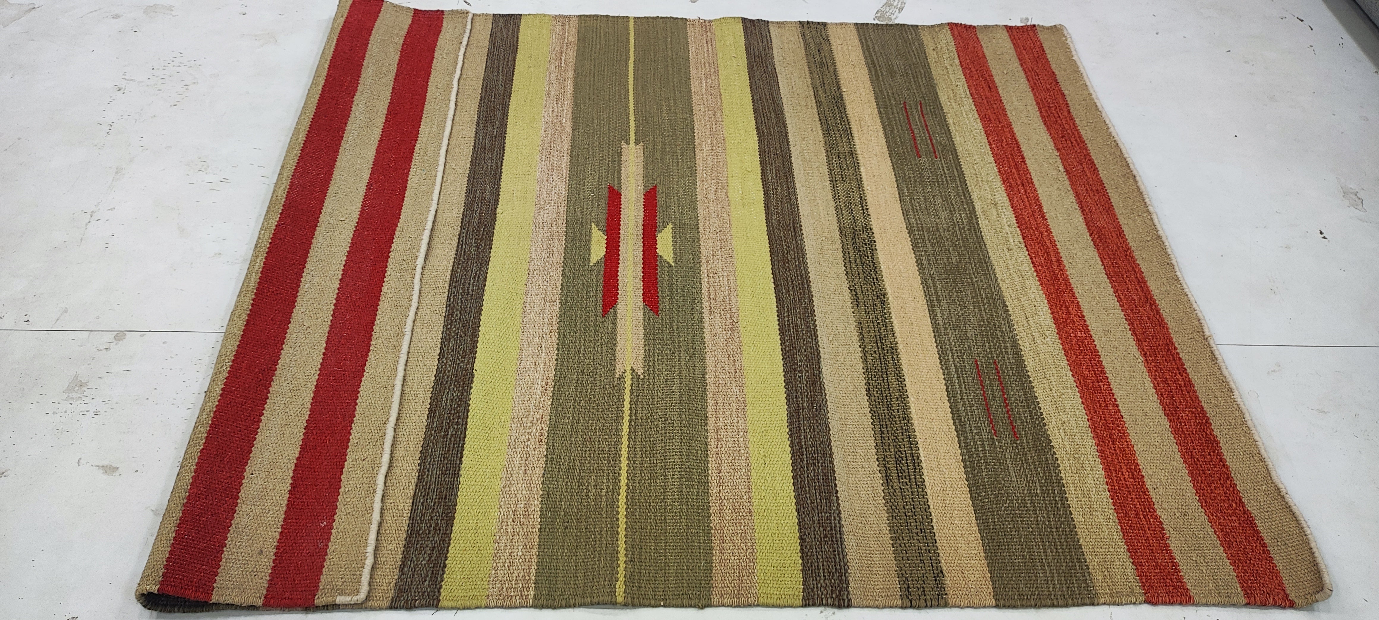 Perry 4x6 Handwoven Durrie Multi Colored