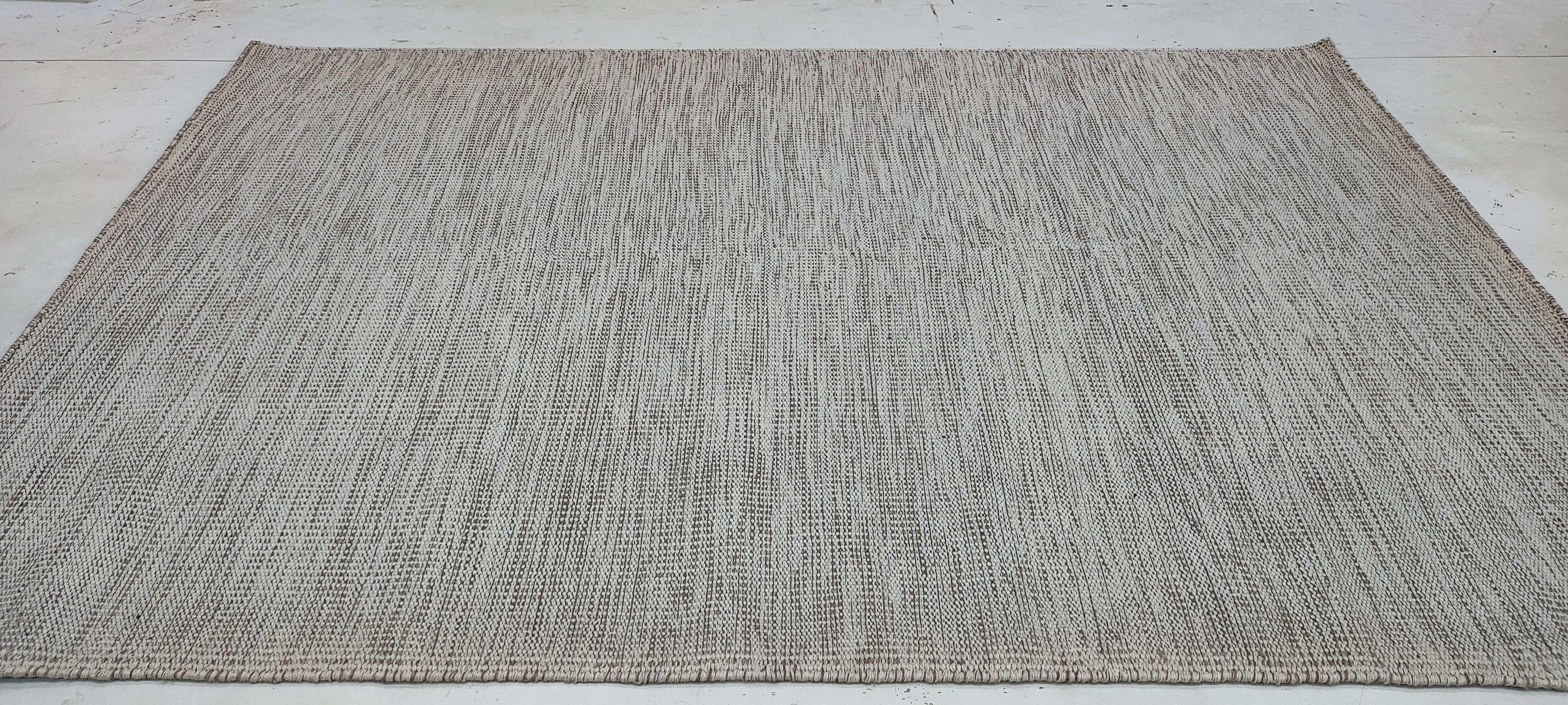 Matt Turner 4x6 Handwoven Durrie Silver and Grey