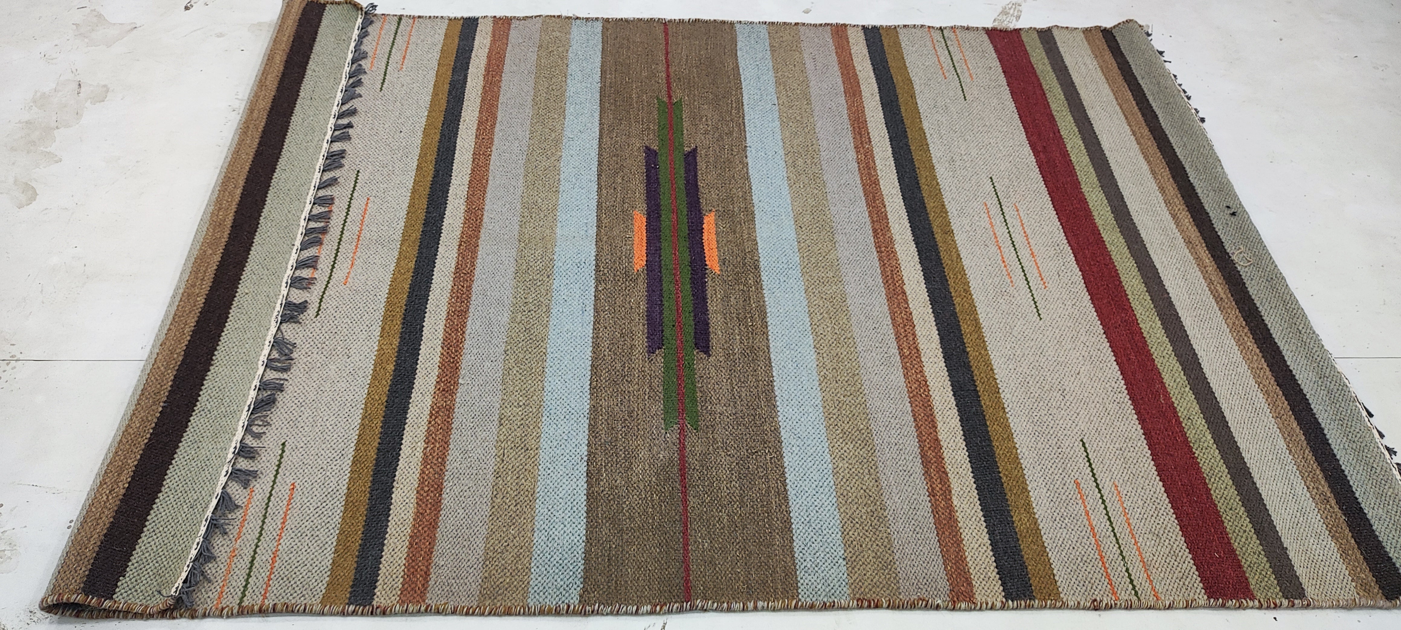 Mr. Beast 4x6 Brown Handwoven Durrie