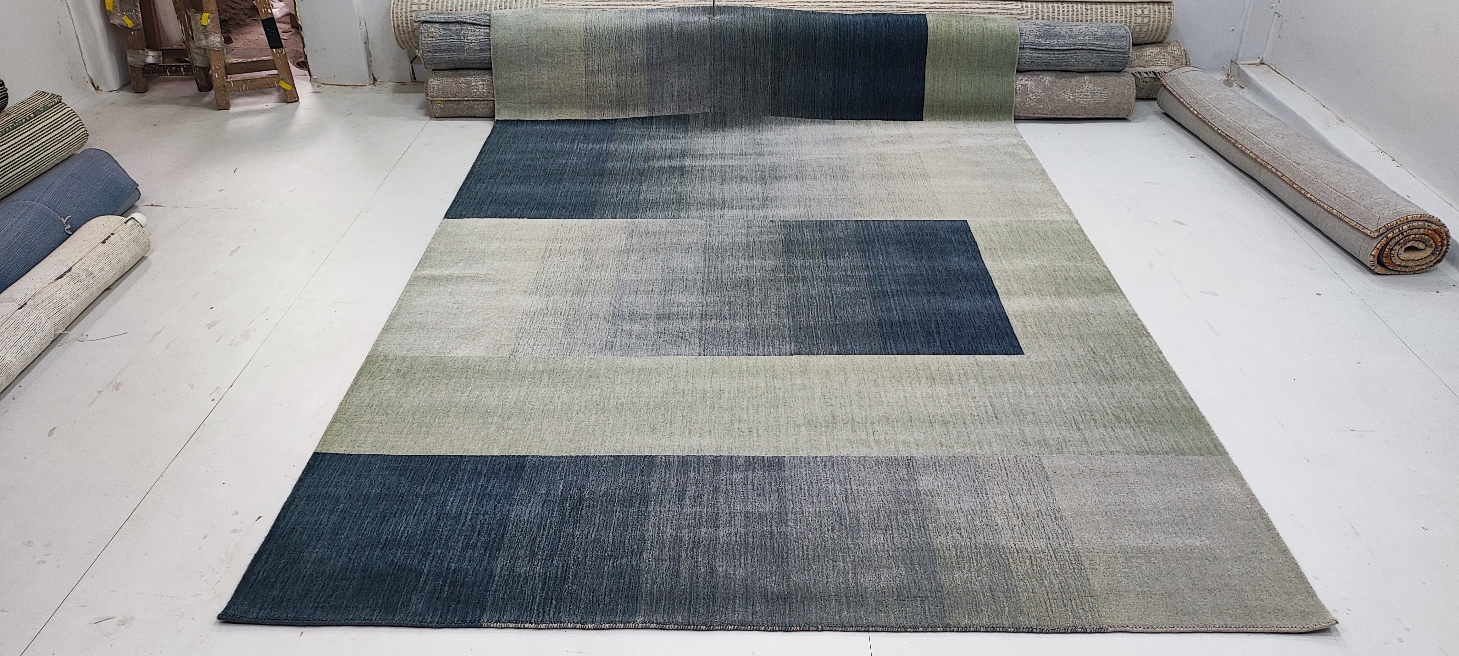 Tommy 6.9x10 Blue Hand-Woven Modern Rug