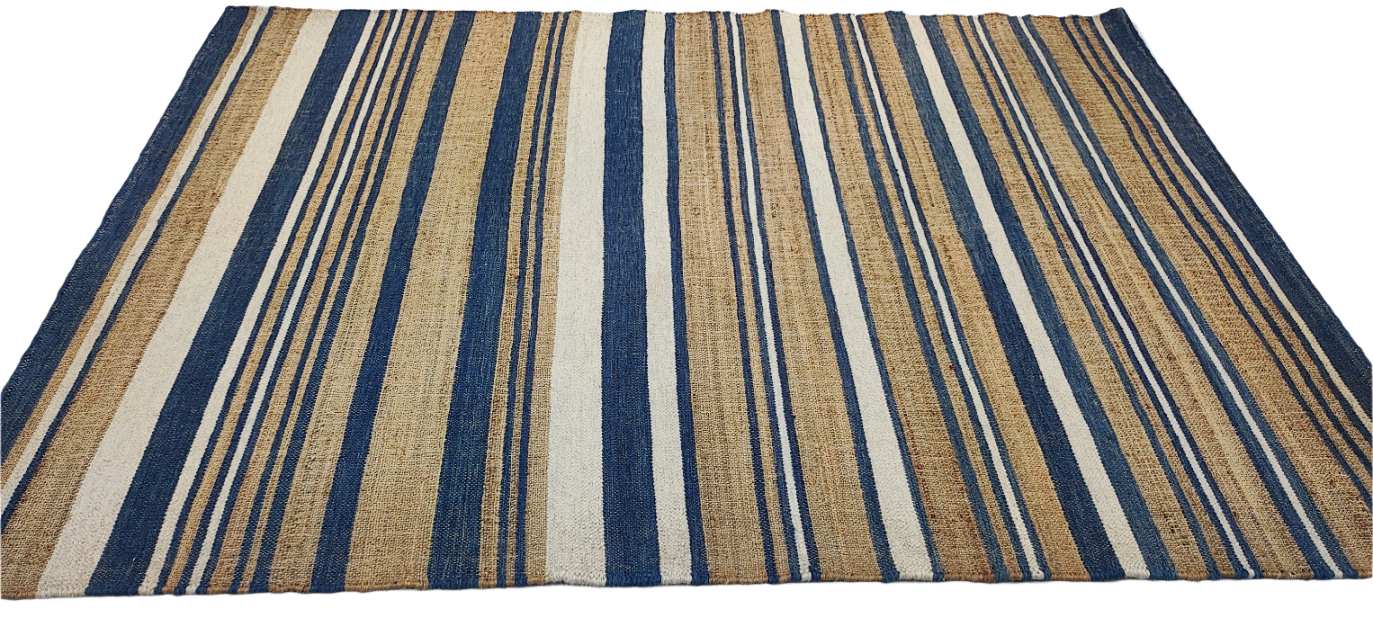 Les 5.6x7.6 Brown Striped Handwoven Durrie