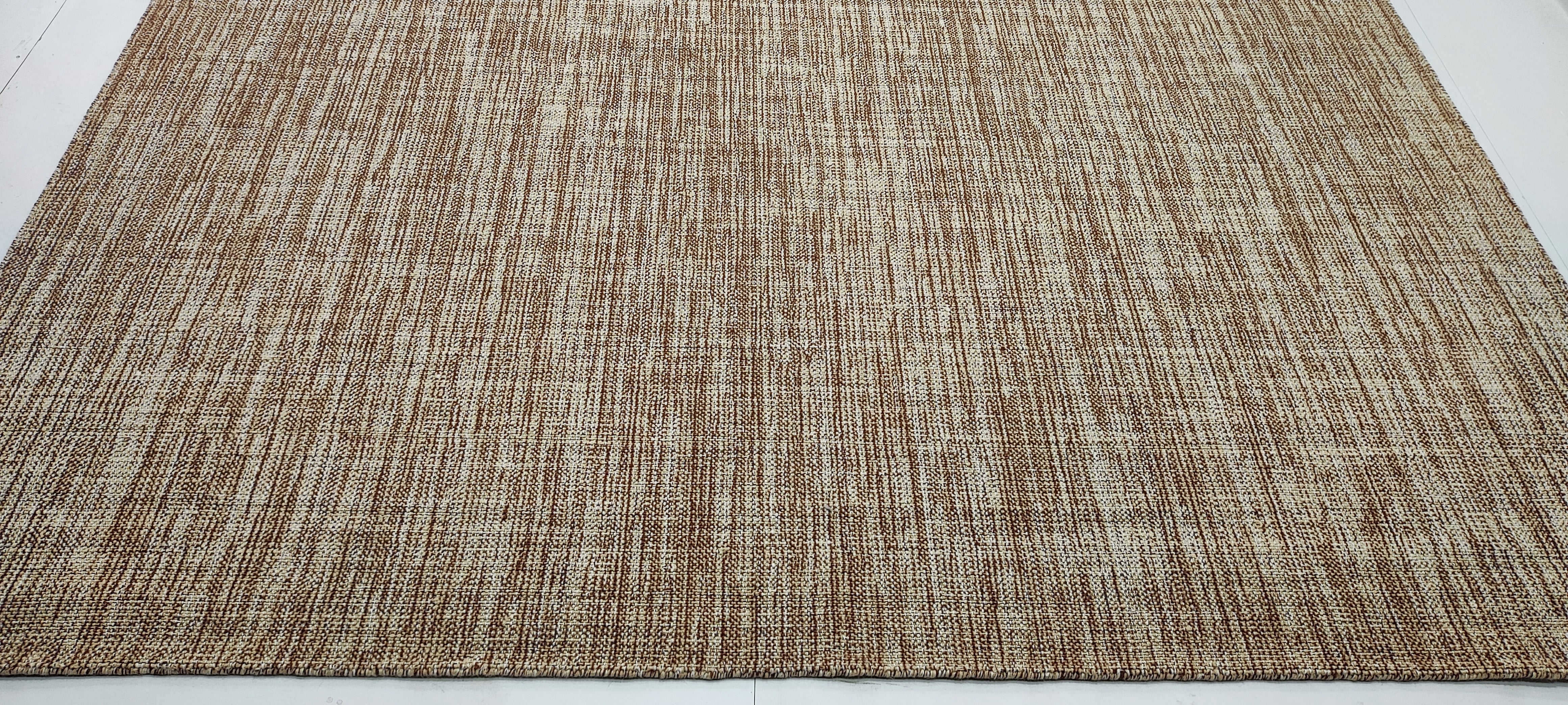 Randy Charach 8x10 Handwoven Durrie Textured Light Brown