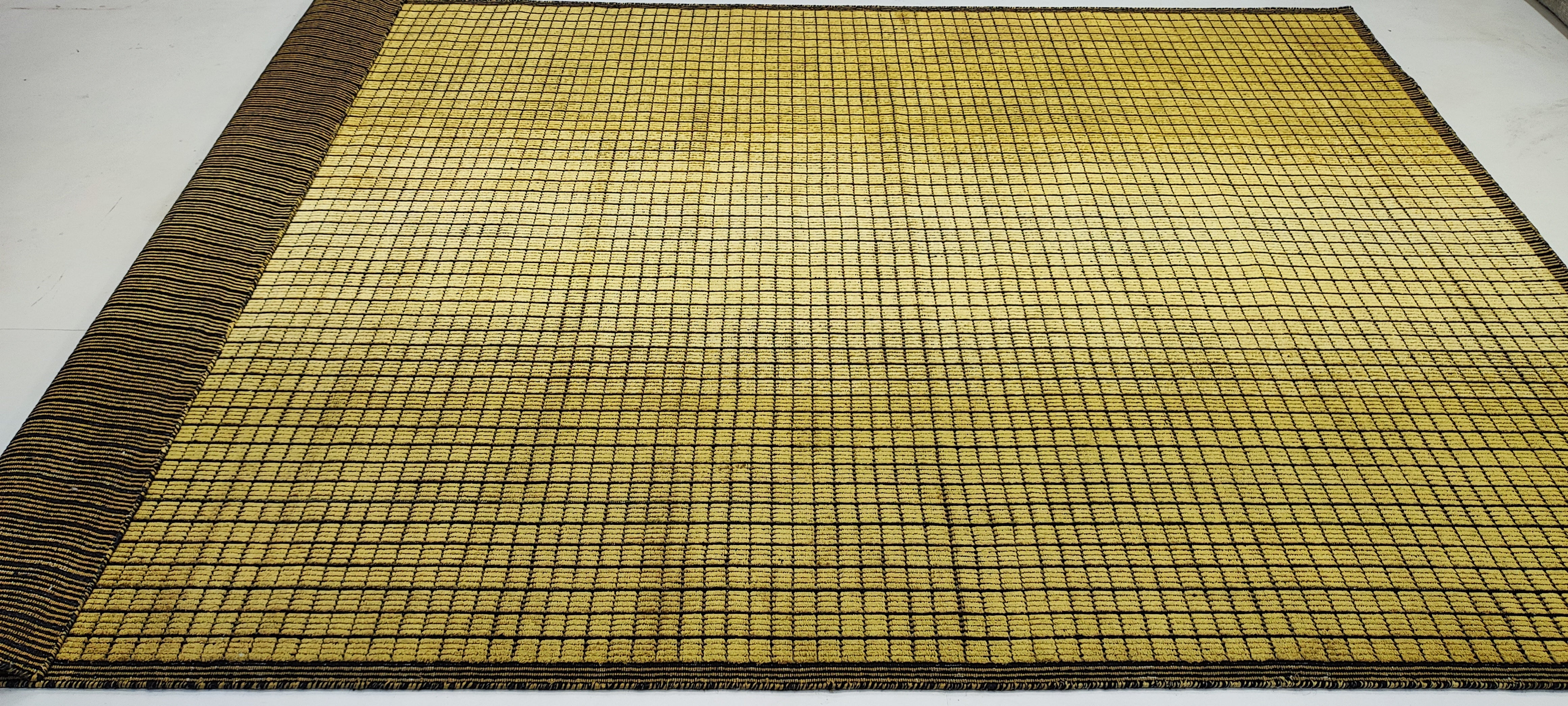 Marc 6.9x9.9 Handwoven Modern Gold and Black Viscose