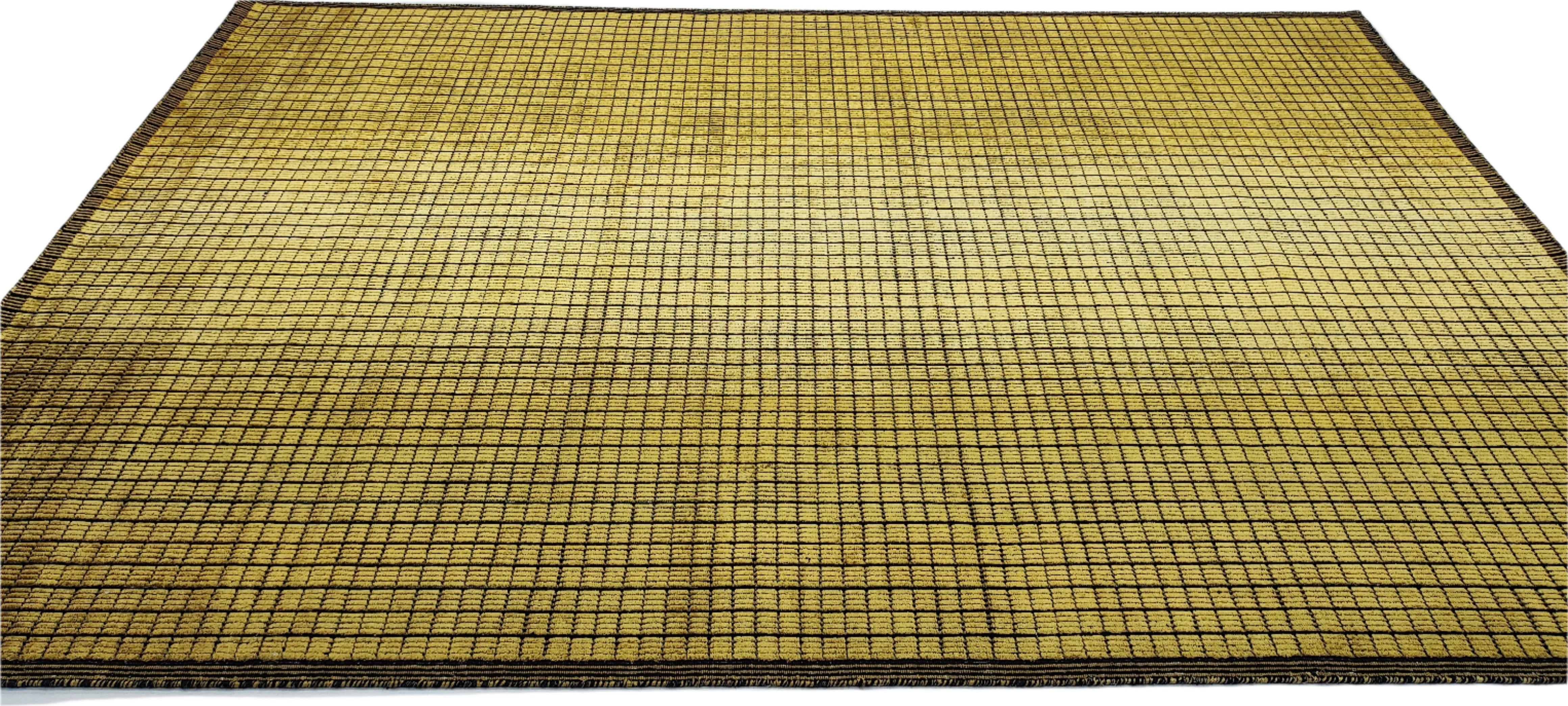 Marc 6.9x9.9 Handwoven Modern Gold and Black Viscose