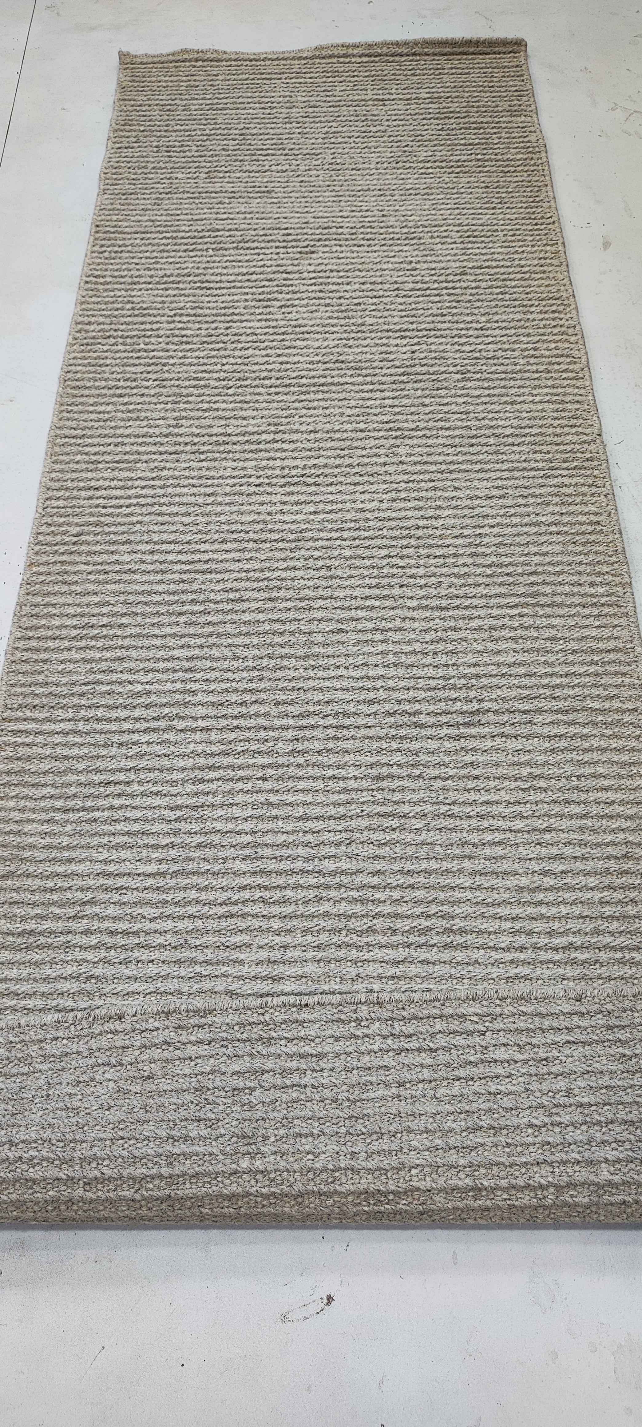 Karan Soni 2.6x7 Silver Handwoven Durrie Runner