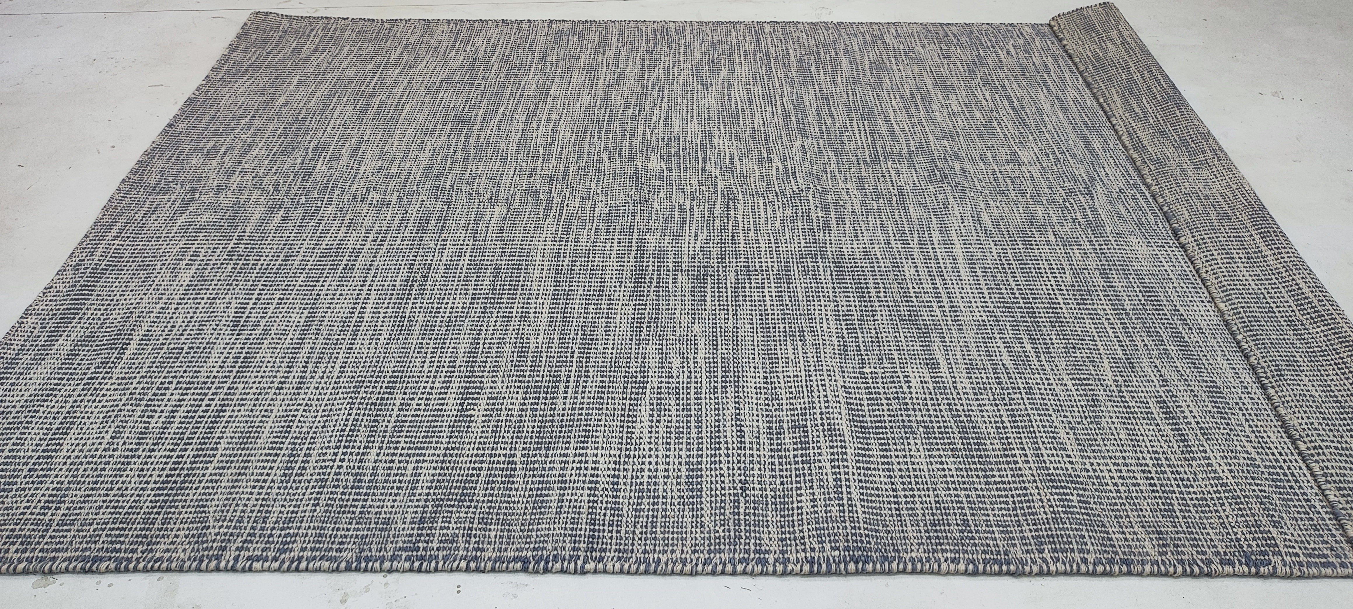 Earle 5.3x7.6 Blue Handwoven Durrie