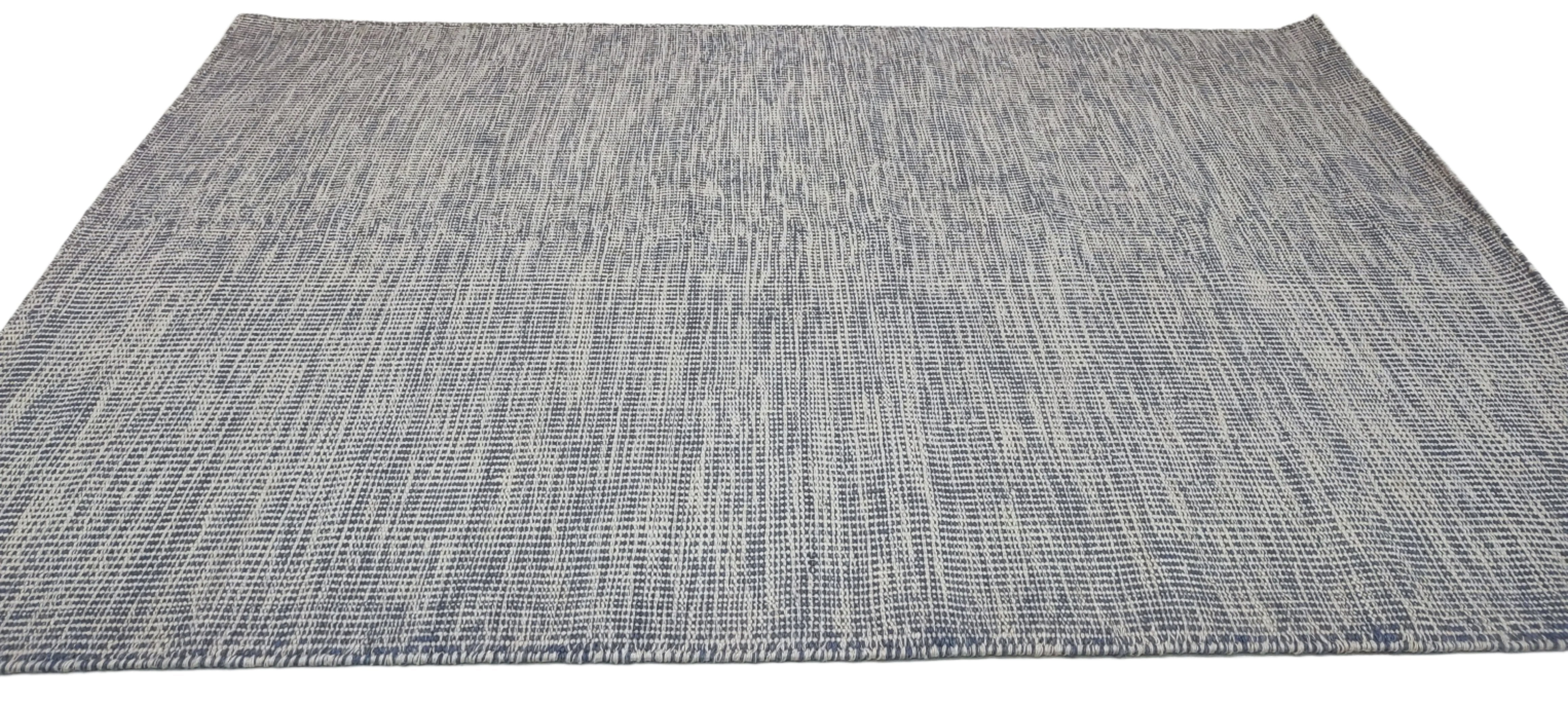 Earle 5.3x7.6 Blue Handwoven Durrie