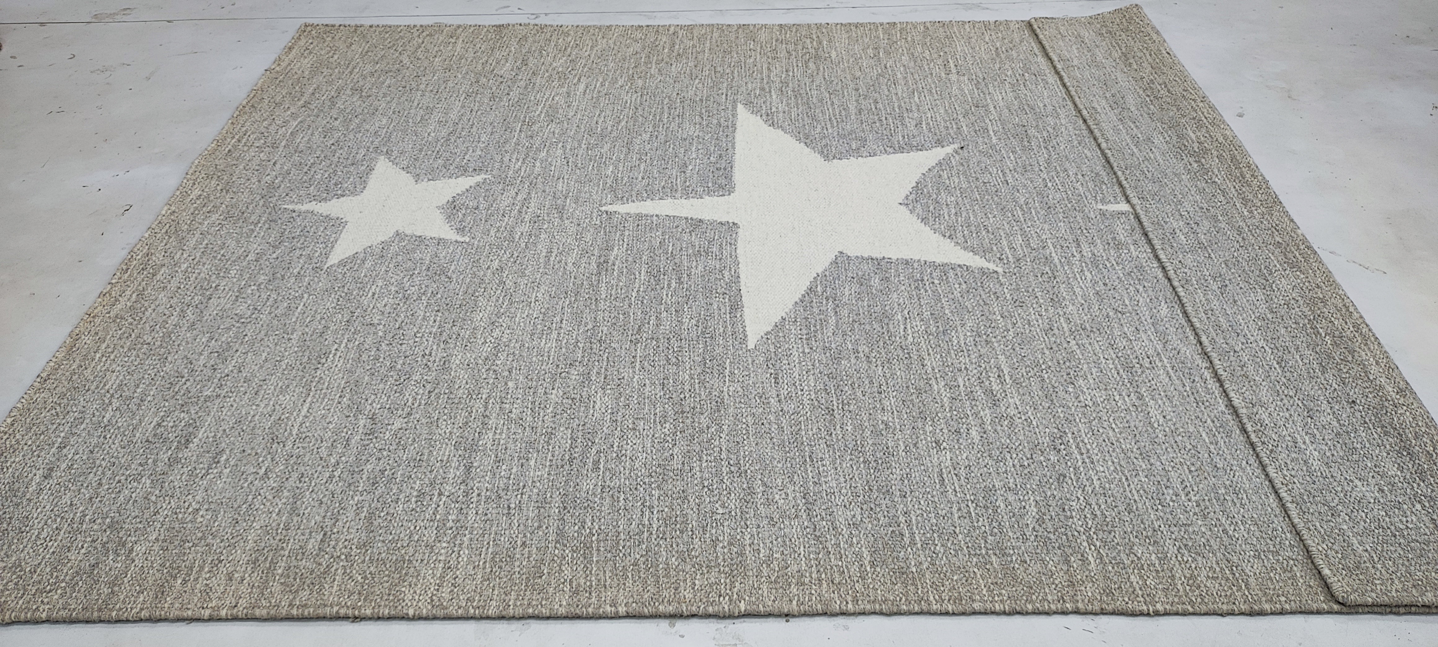 Billy Butcher 5.3x7.6 Beige Handwoven Durrie Rug