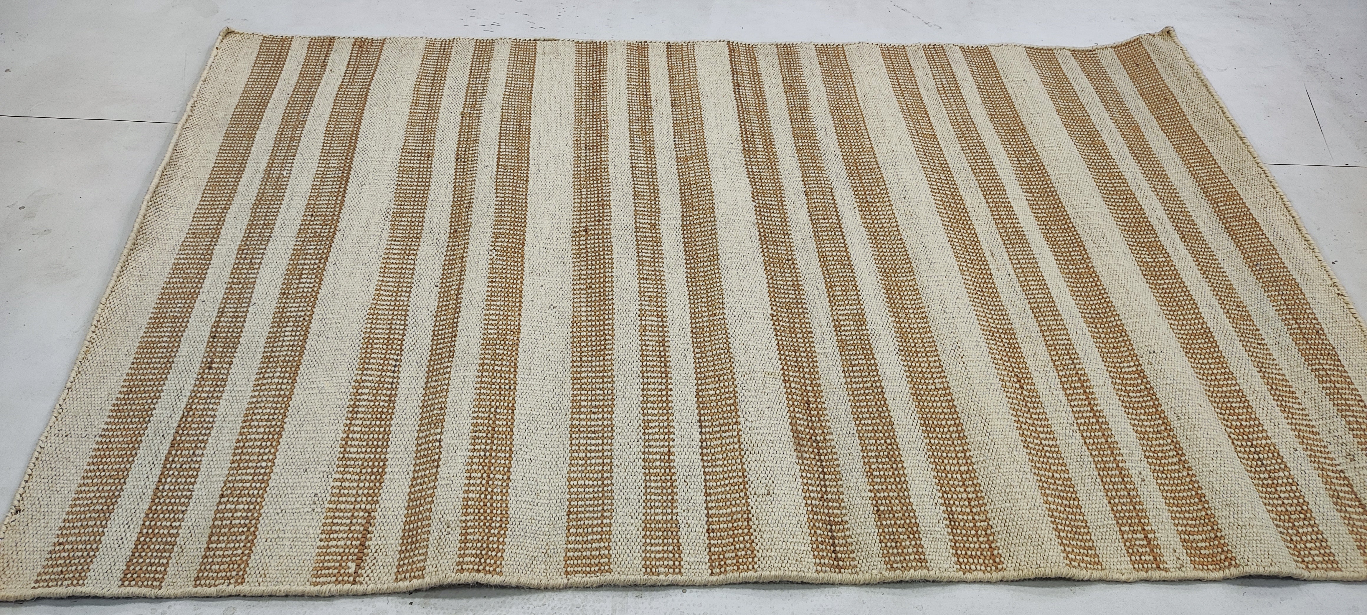 Justin A. Davis 4x5.9 Handwoven Grey Durrie Rug