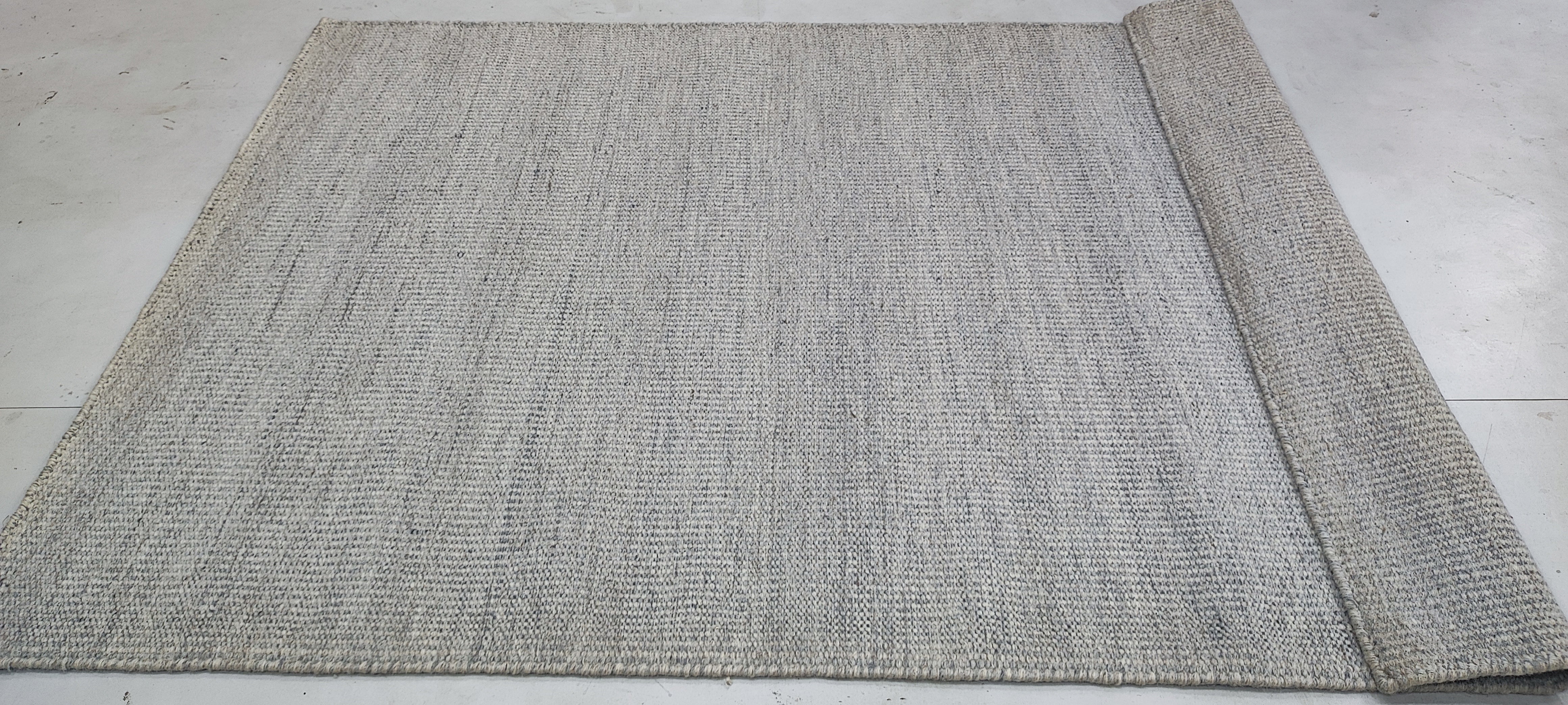 Justin A. Davis 4x5.9 Handwoven Grey Durrie Rug