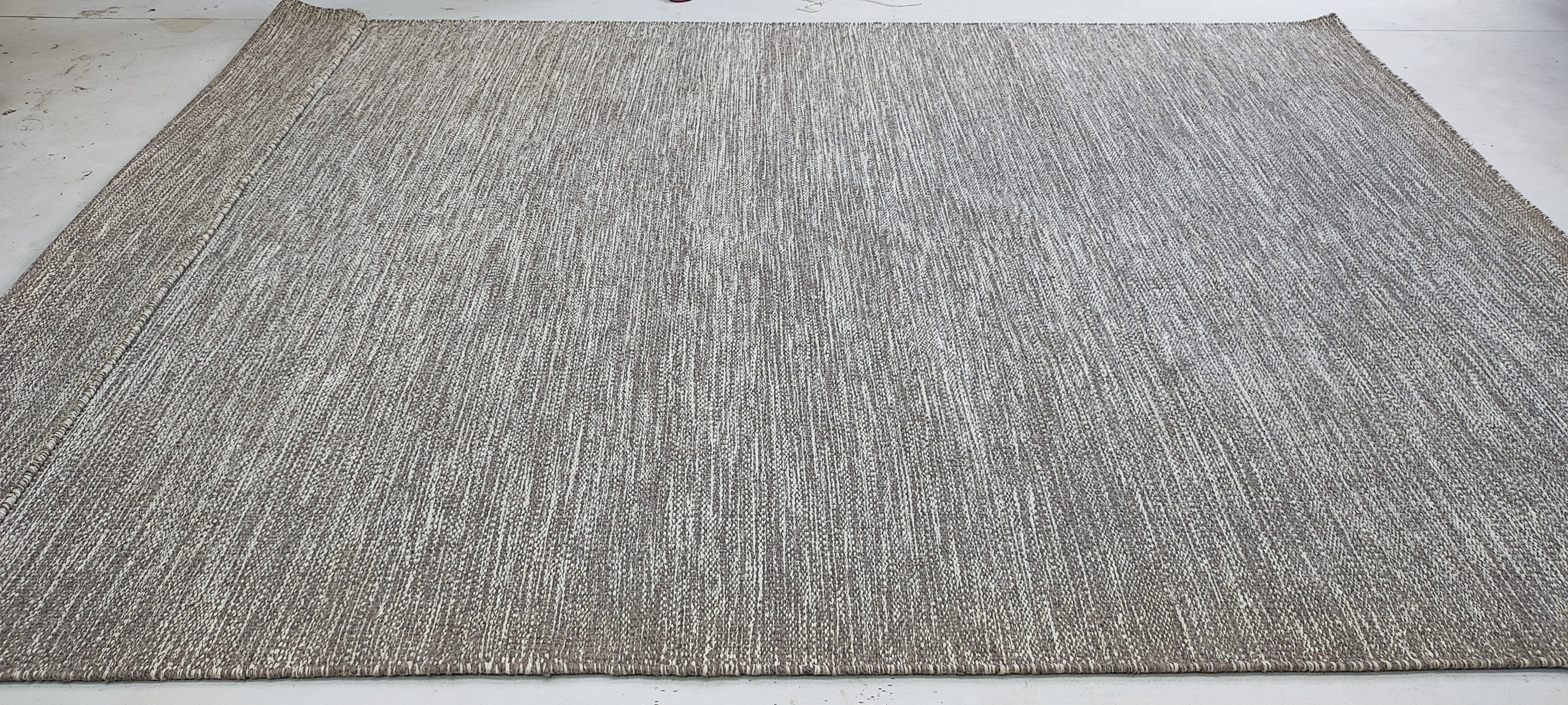 Joel Osment 4x5.9 Handwoven Grey Durrie Rug