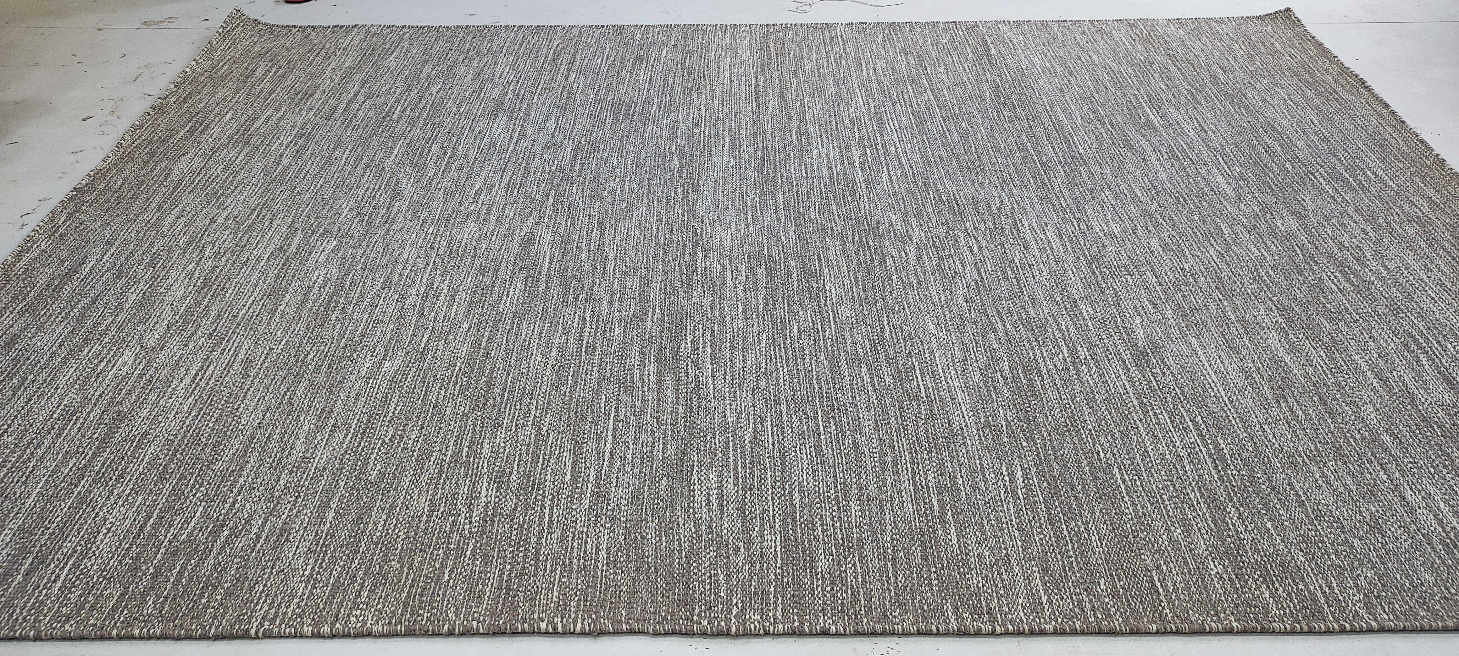 Joel Osment 4x5.9 Handwoven Grey Durrie Rug