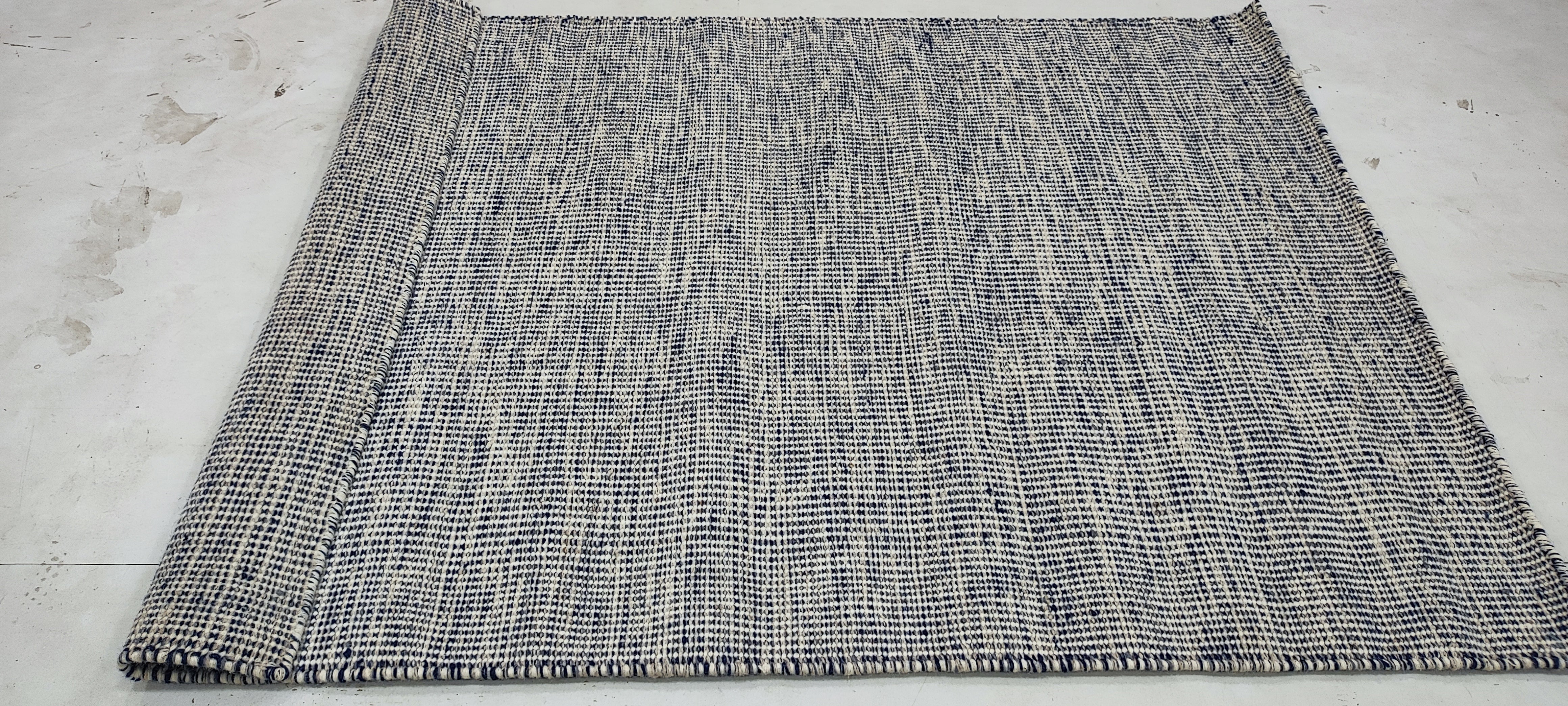 Allen Brittany 4x5.9 Handwoven Grey Durrie Rug
