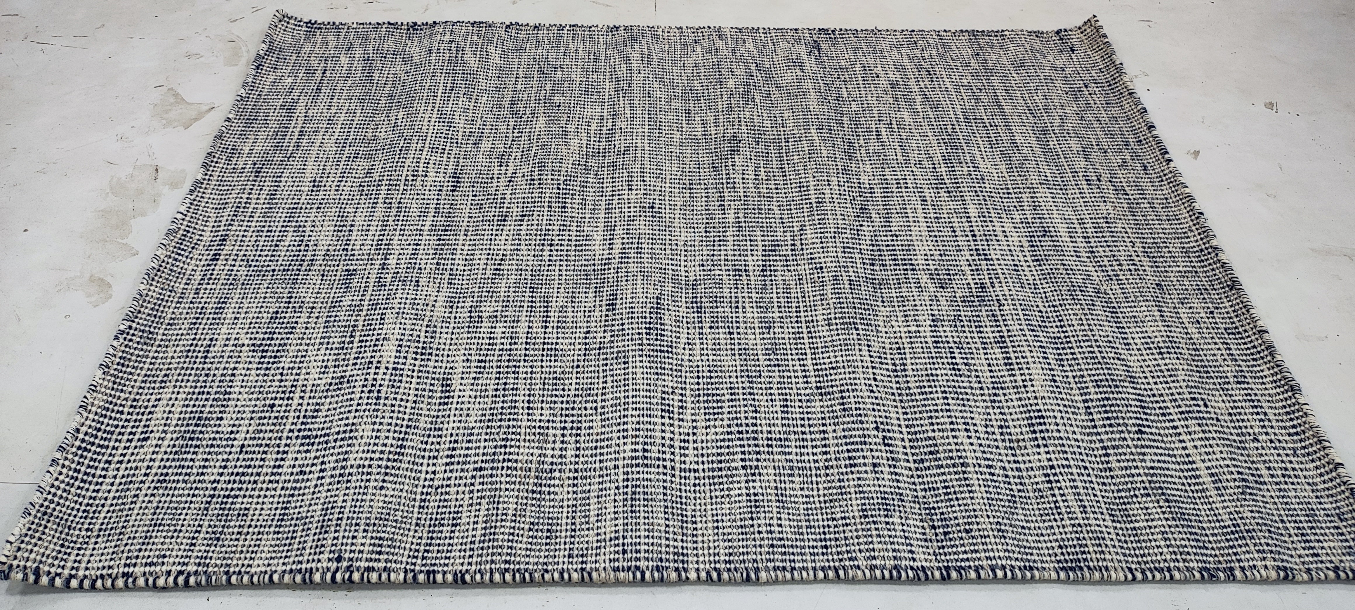 Allen Brittany 4x5.9 Handwoven Grey Durrie Rug