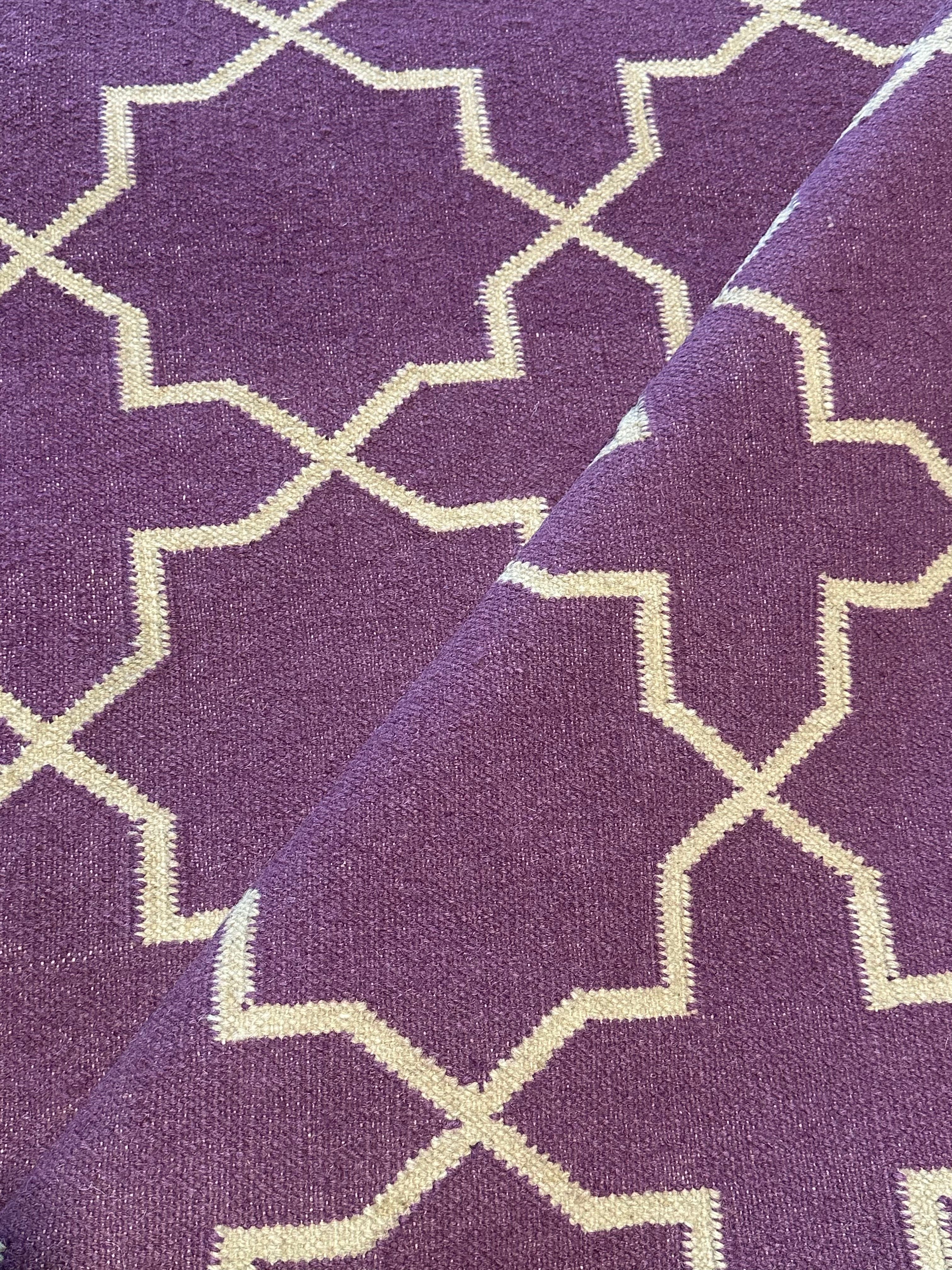 Kirk Bryant 7.0x8.9 Purple Handwoven Modern Rug