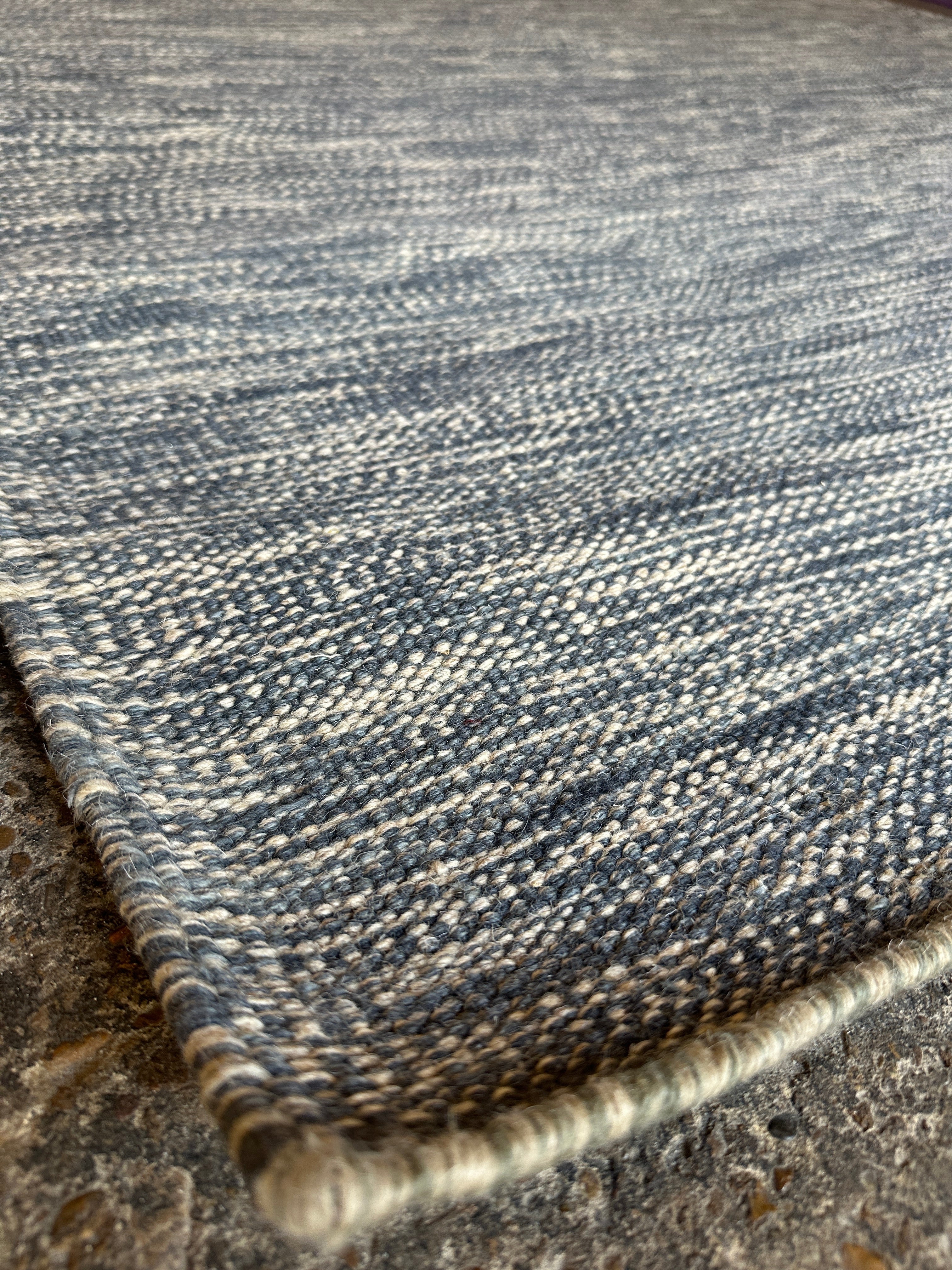 David 5.3x7.9 Handwoven Durrie Light Grey