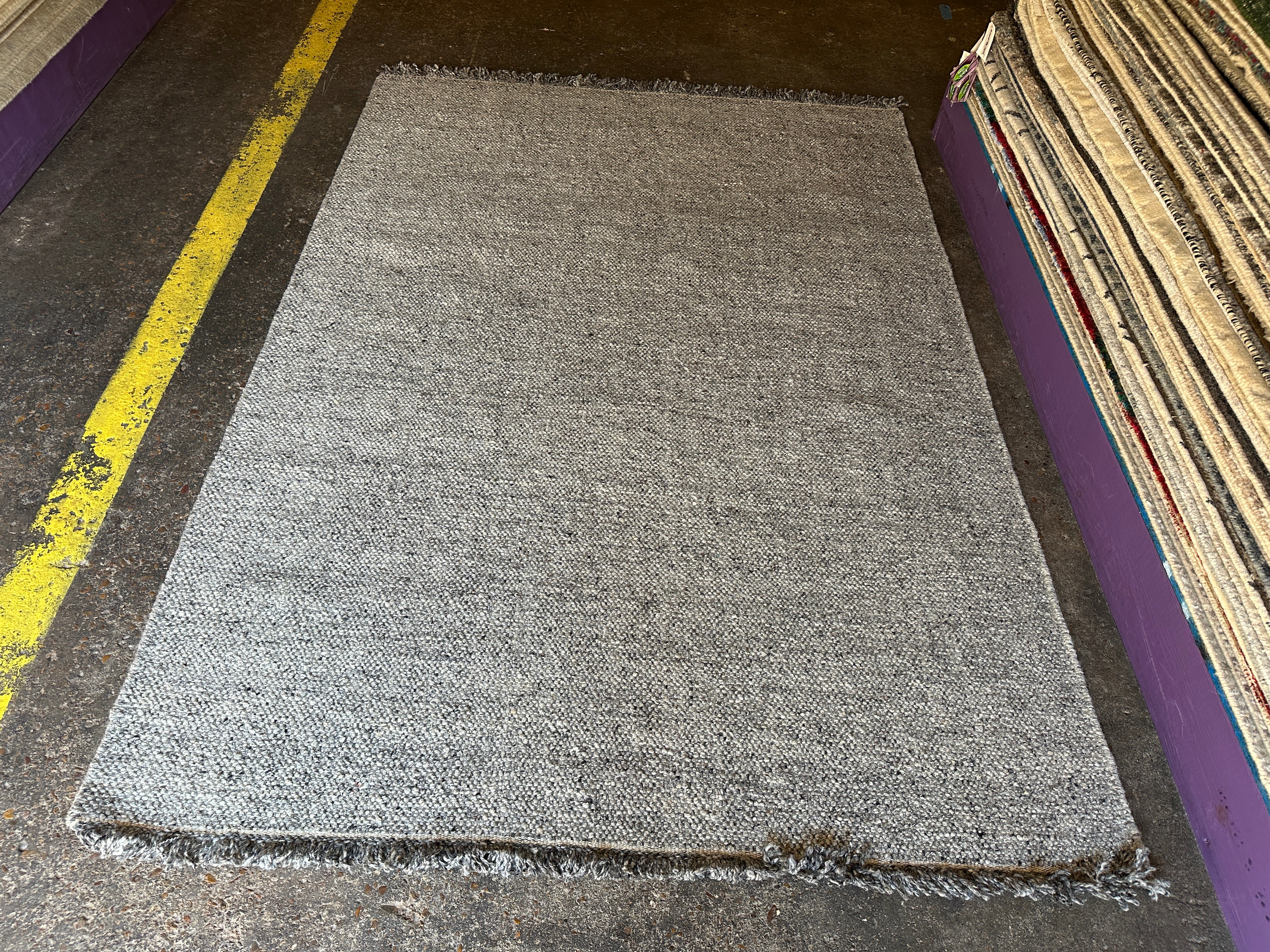 Fred 5.3x7.6 Handwoven Durrie Grey