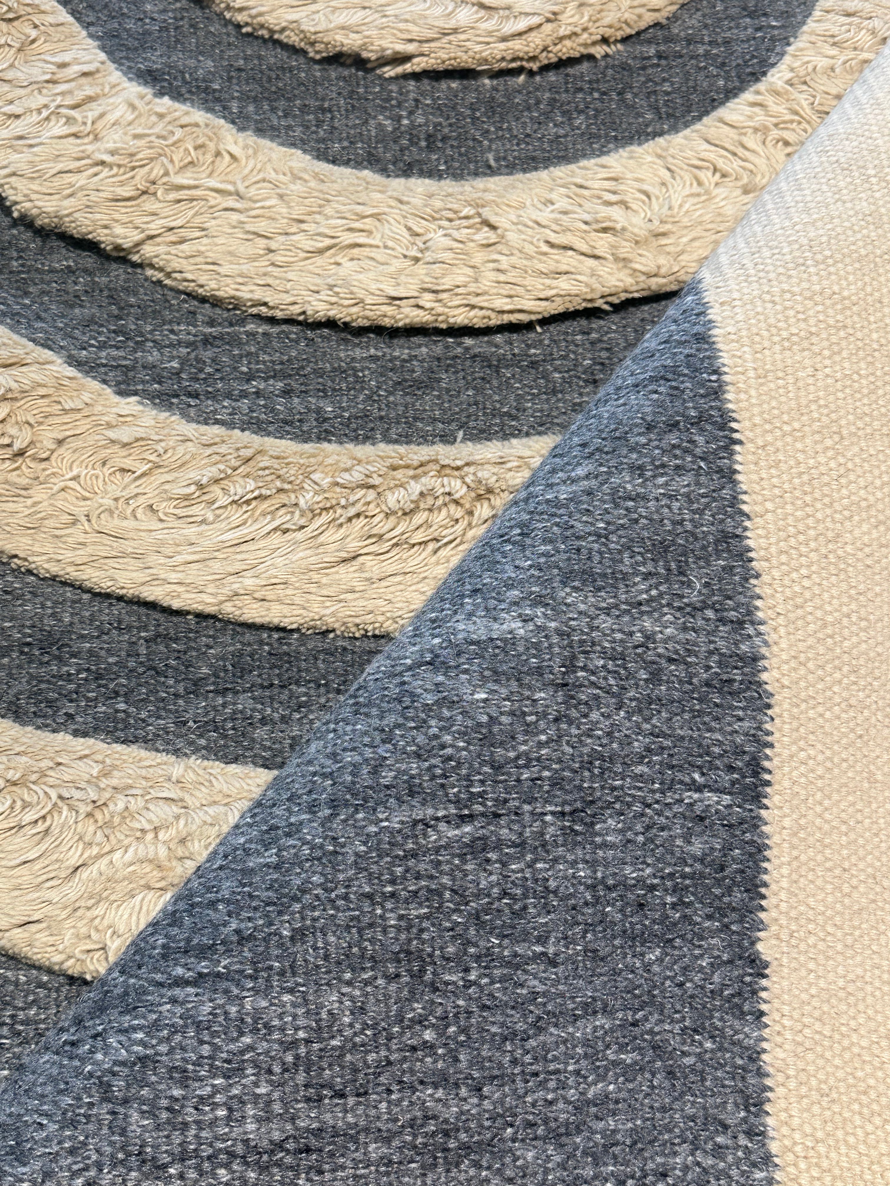 Jay Smith 6.6x9.3 Beige Handwoven Modern Rug