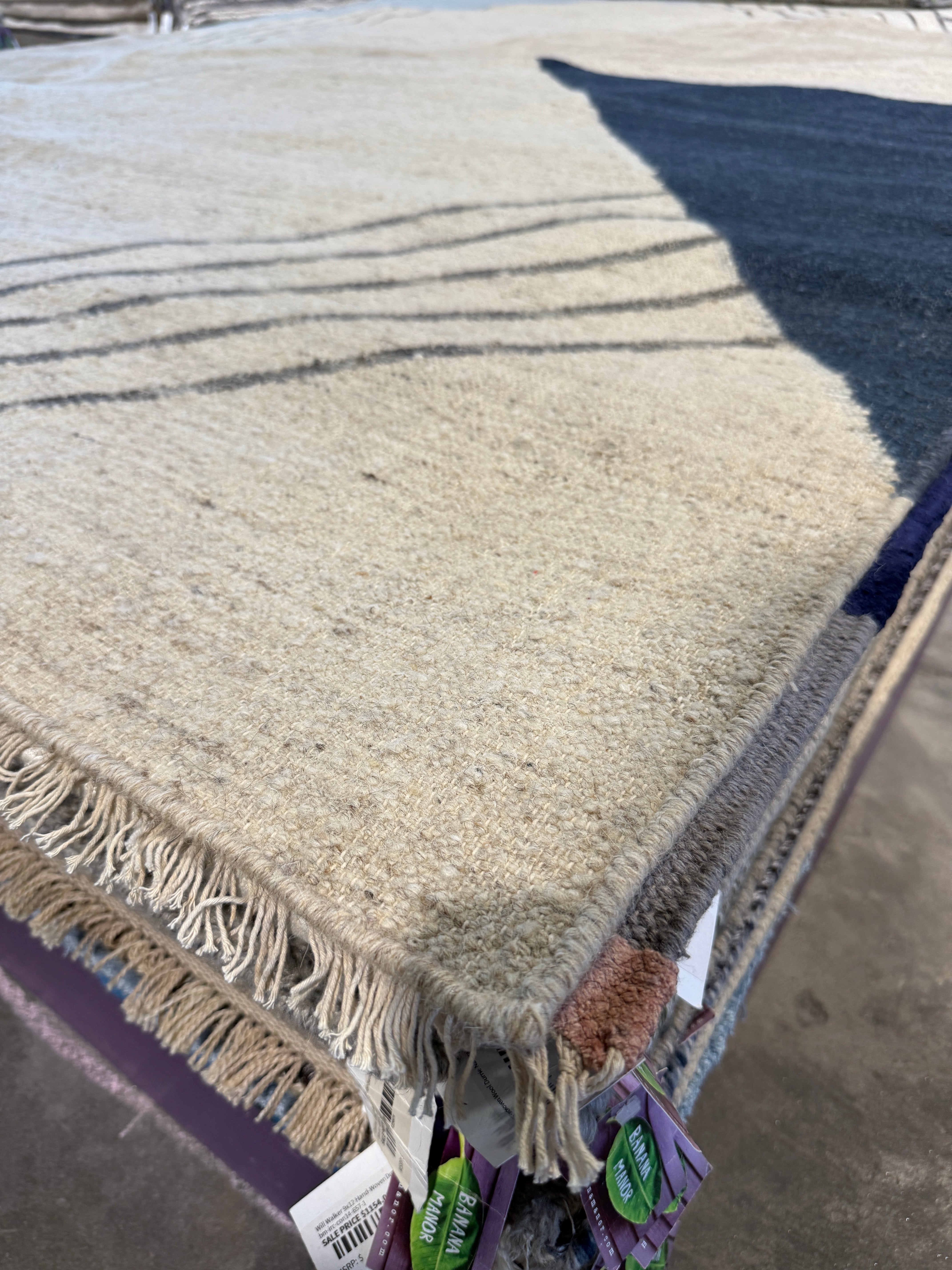 Logan Palmer 9.3x11.3 Tan Handwoven Modern Rug