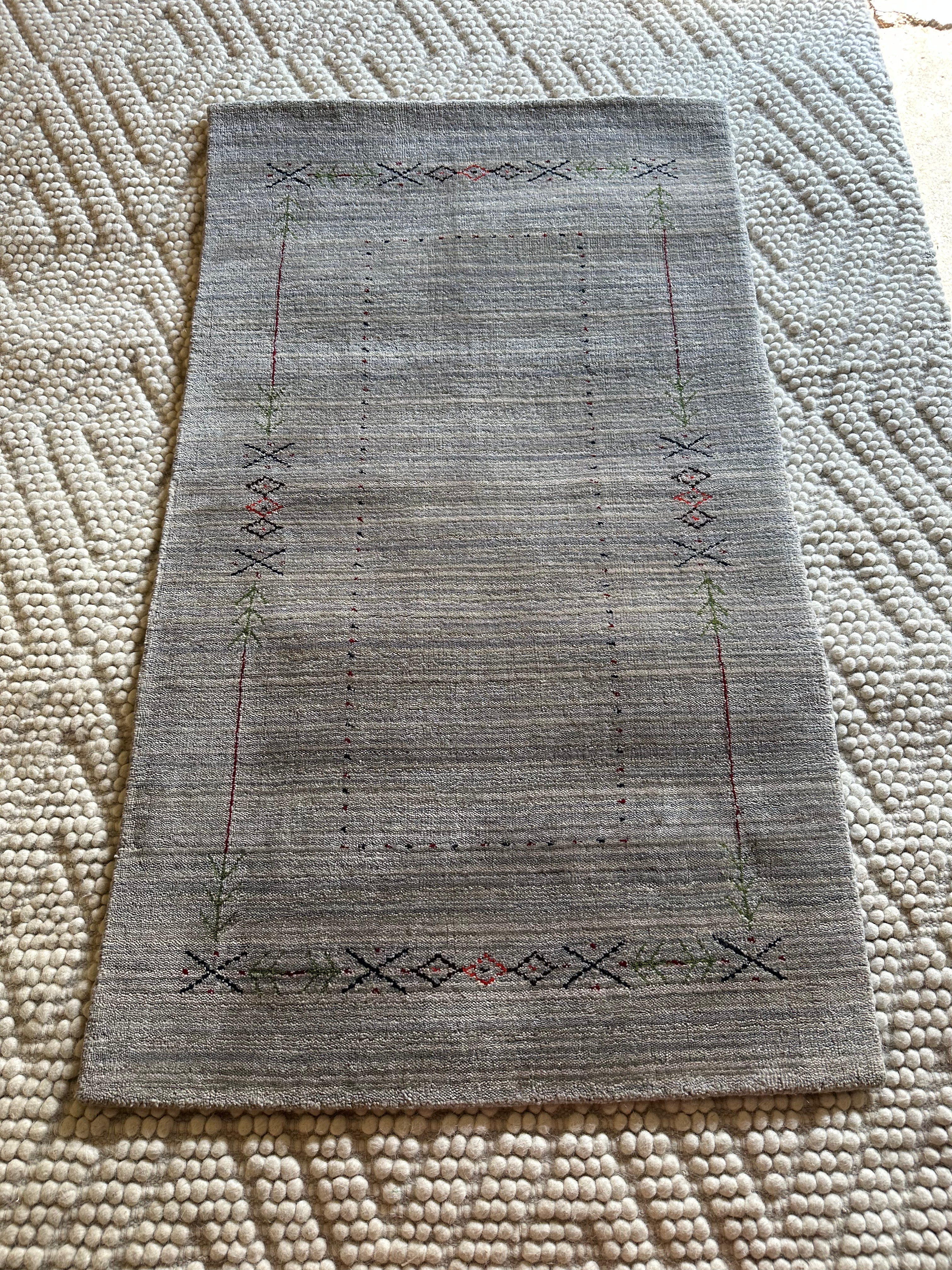 Oscar Felix 3x4.9 Grey Handwoven Gabbeh Rug CLEARANCE