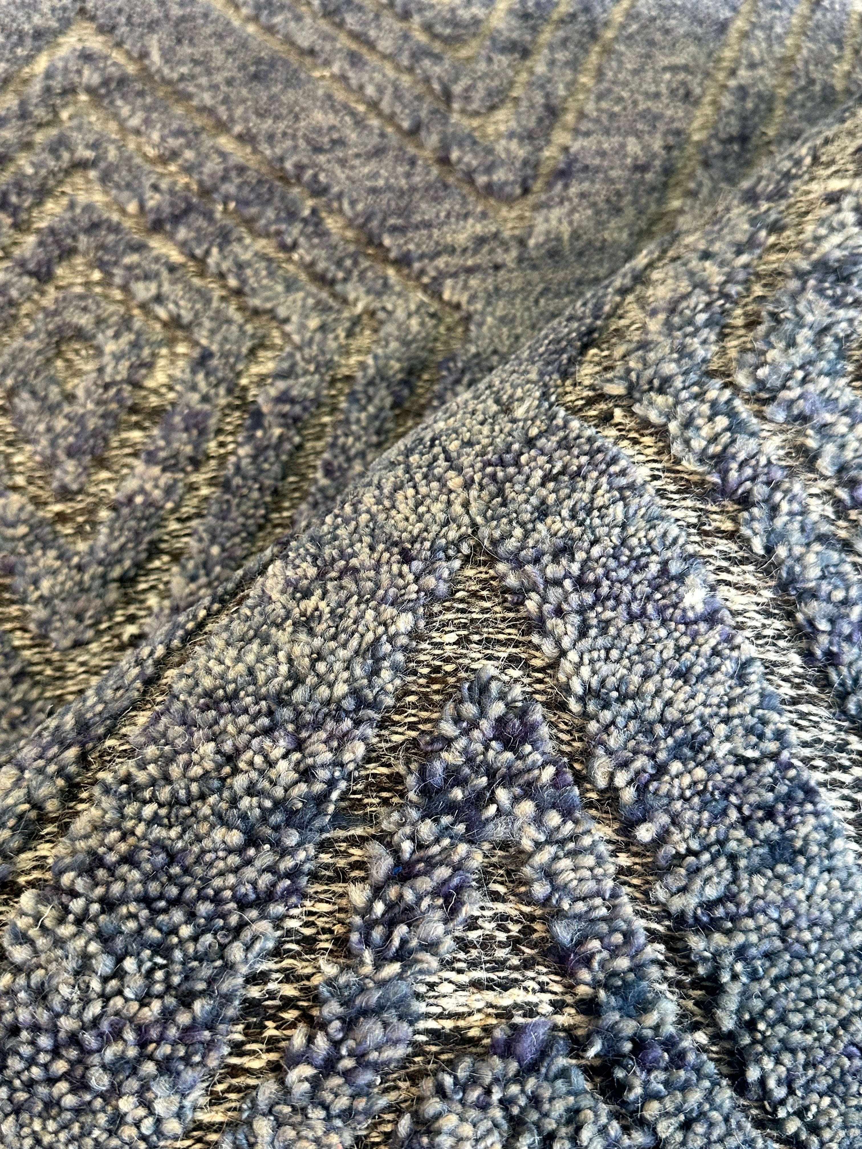 Bruce Spence 5x8 Hand-Knotted Modern Rug Blue High-Low