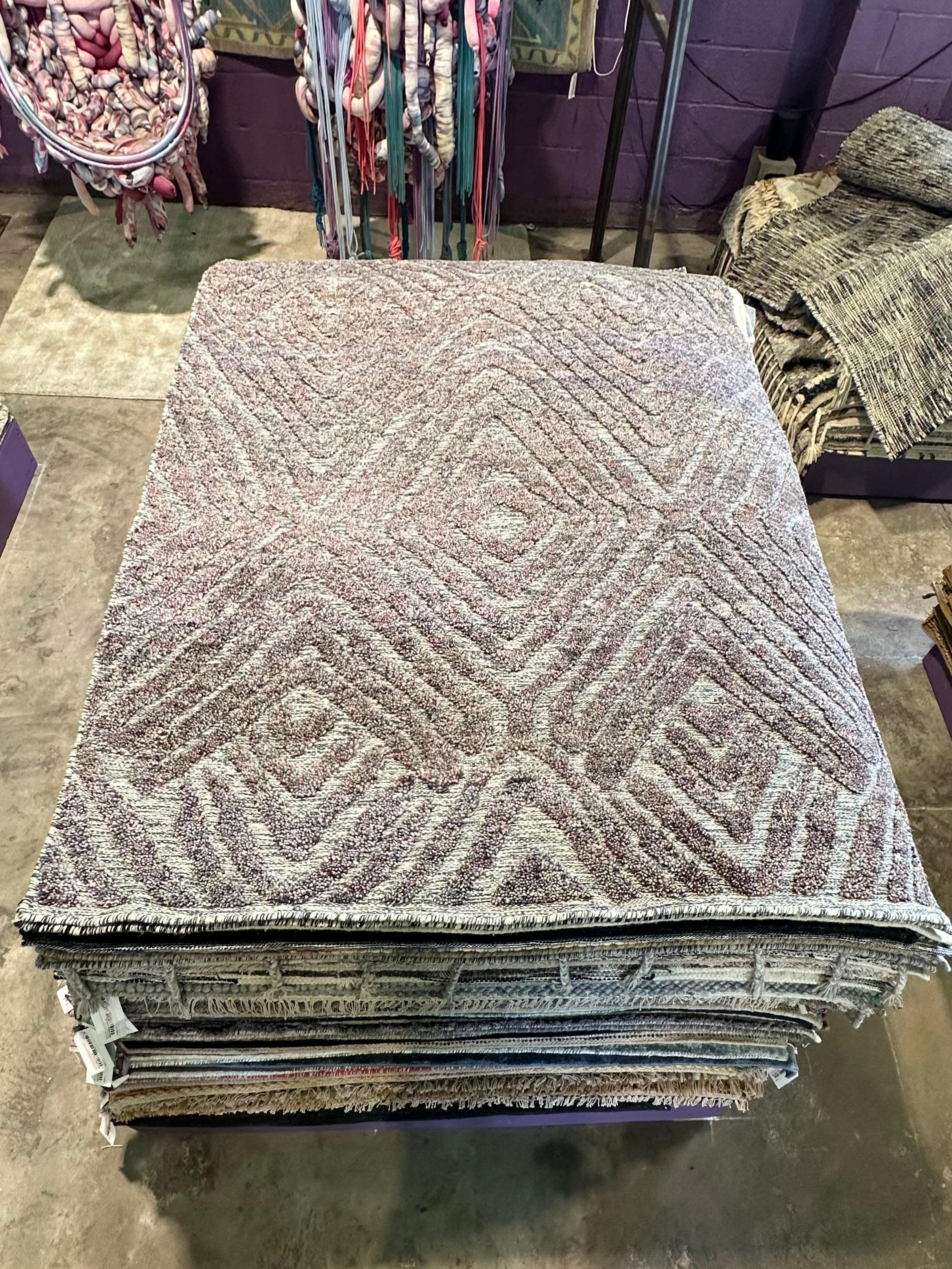 Naomi Pierce 5x8 Handwoven High Low Wool Durrie