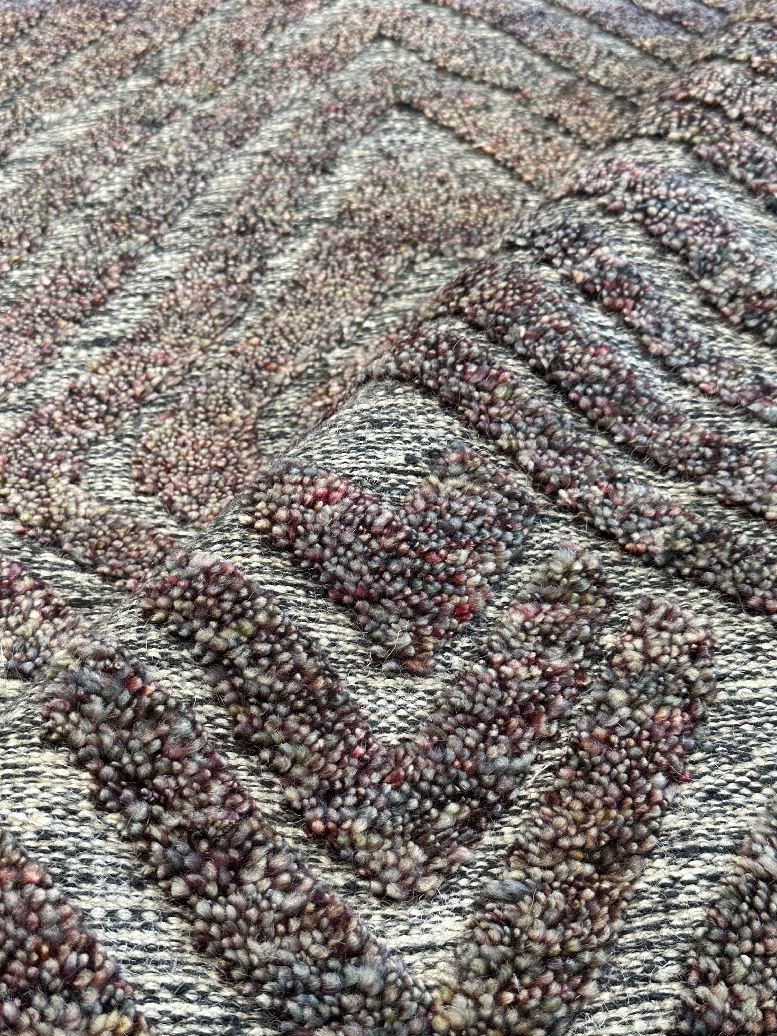 Naomi Pierce 5x8 Handwoven High Low Wool Durrie