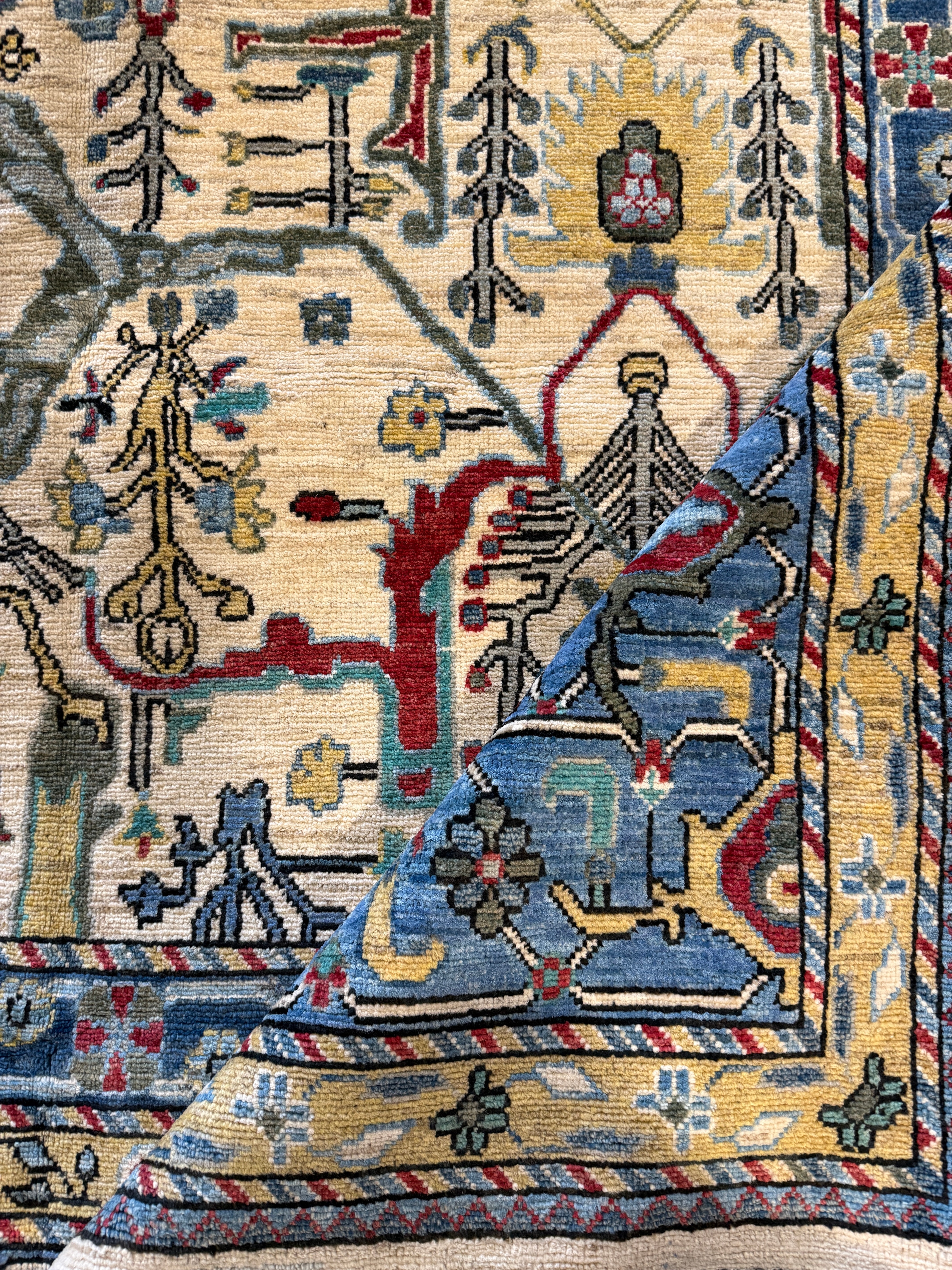 Roberta Rausch 8.2x9.4 Blue Afghani Chobi