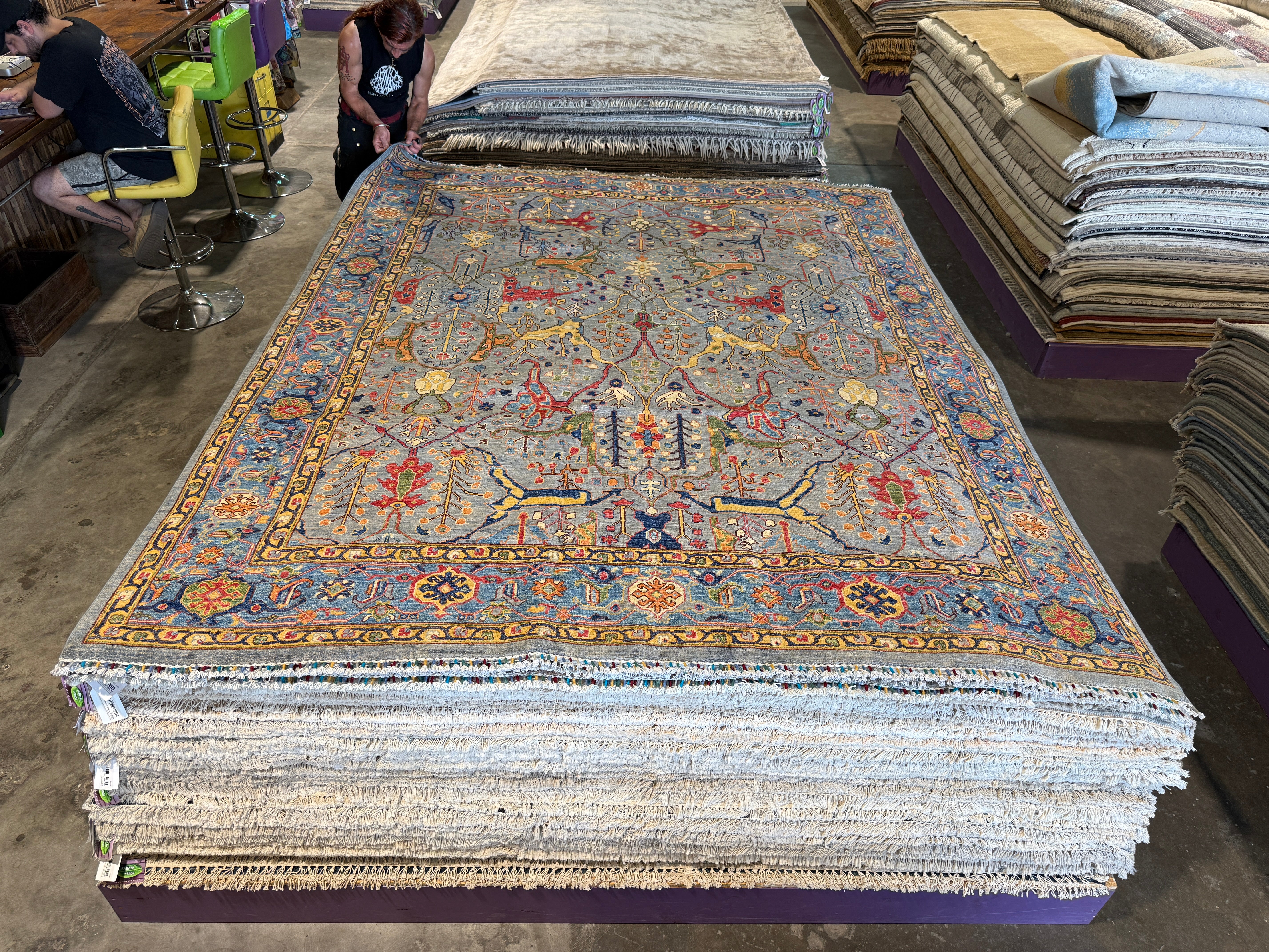 Andrea Carmona 8.1x9.10 Blue Afghani Chobi