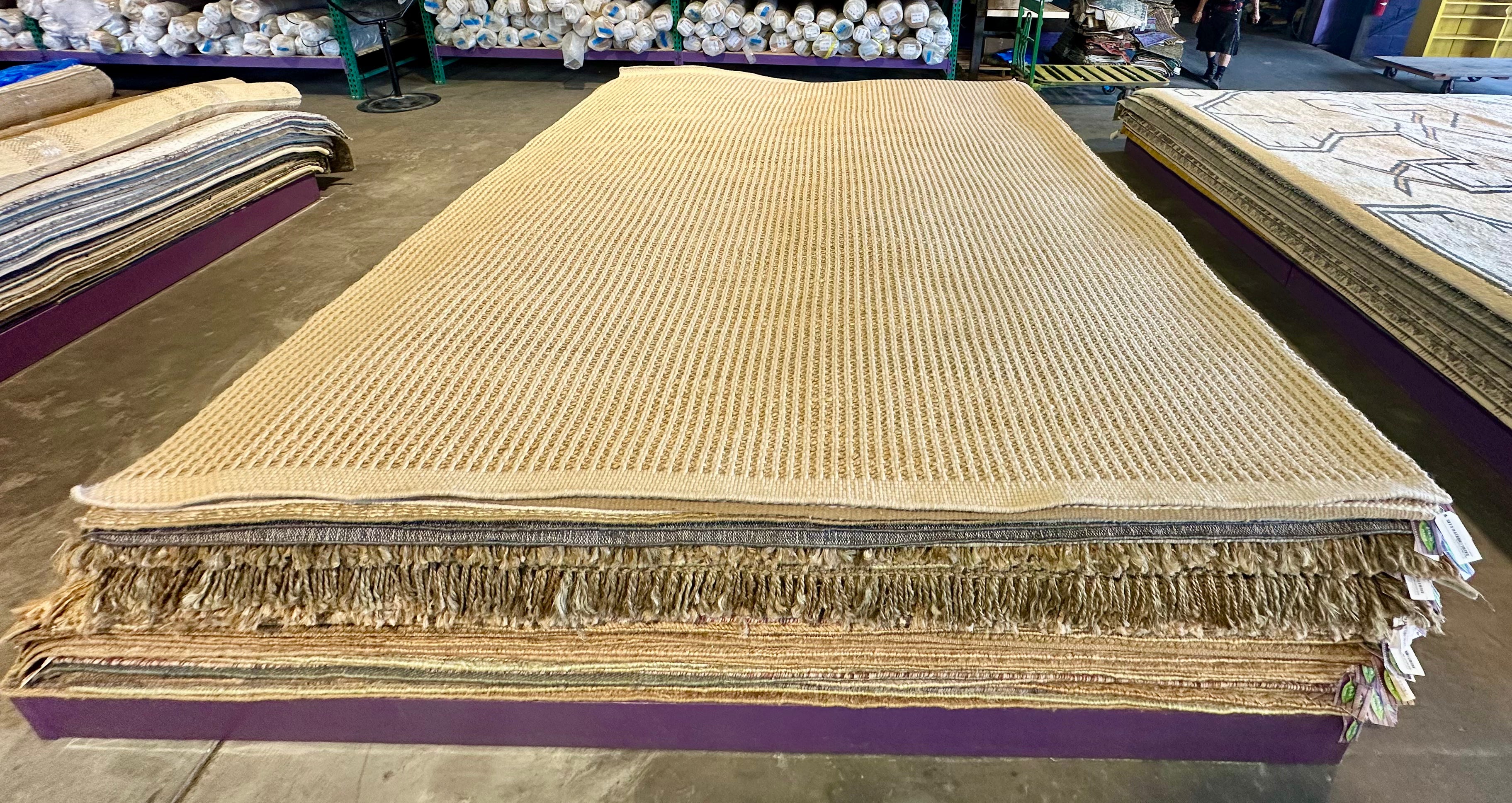 Uzoma Nwachukwu 9.3x12 Cream Handwoven Modern Rug