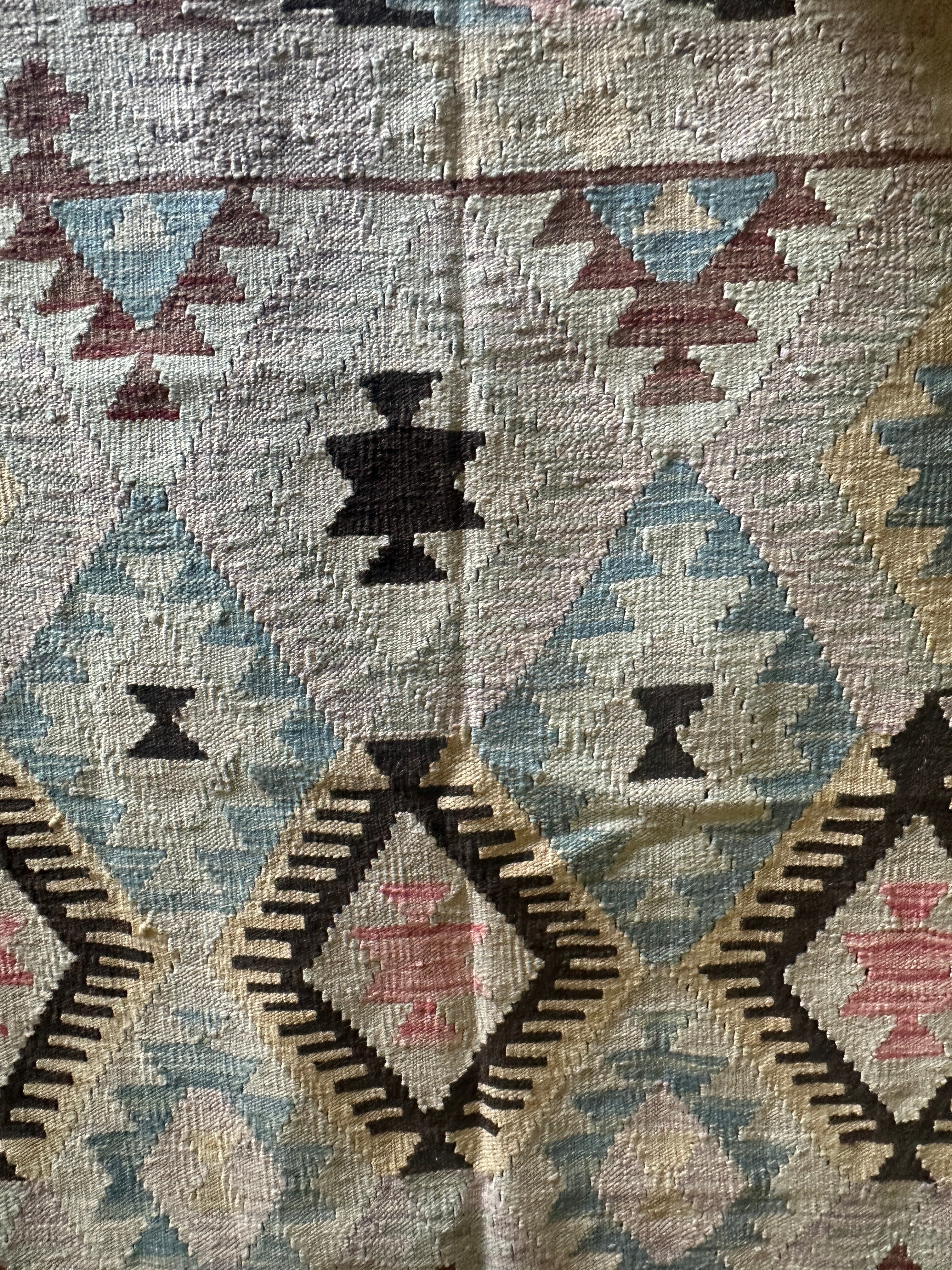 Eric van der Woodsen 4.11x6.5 Multi-Colored Handwoven Durrie Afghani Kilim