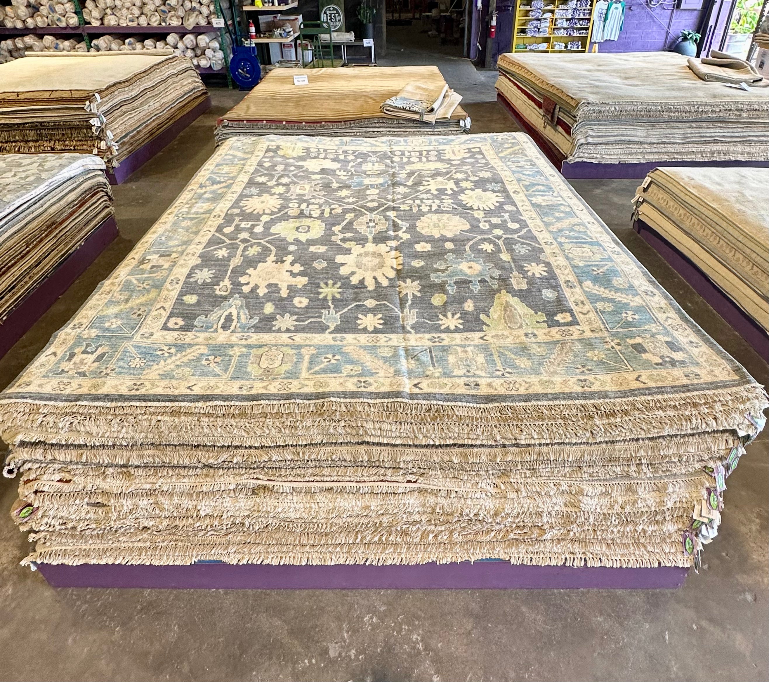 Abby 8x11.8 Blue Afghani Oushak