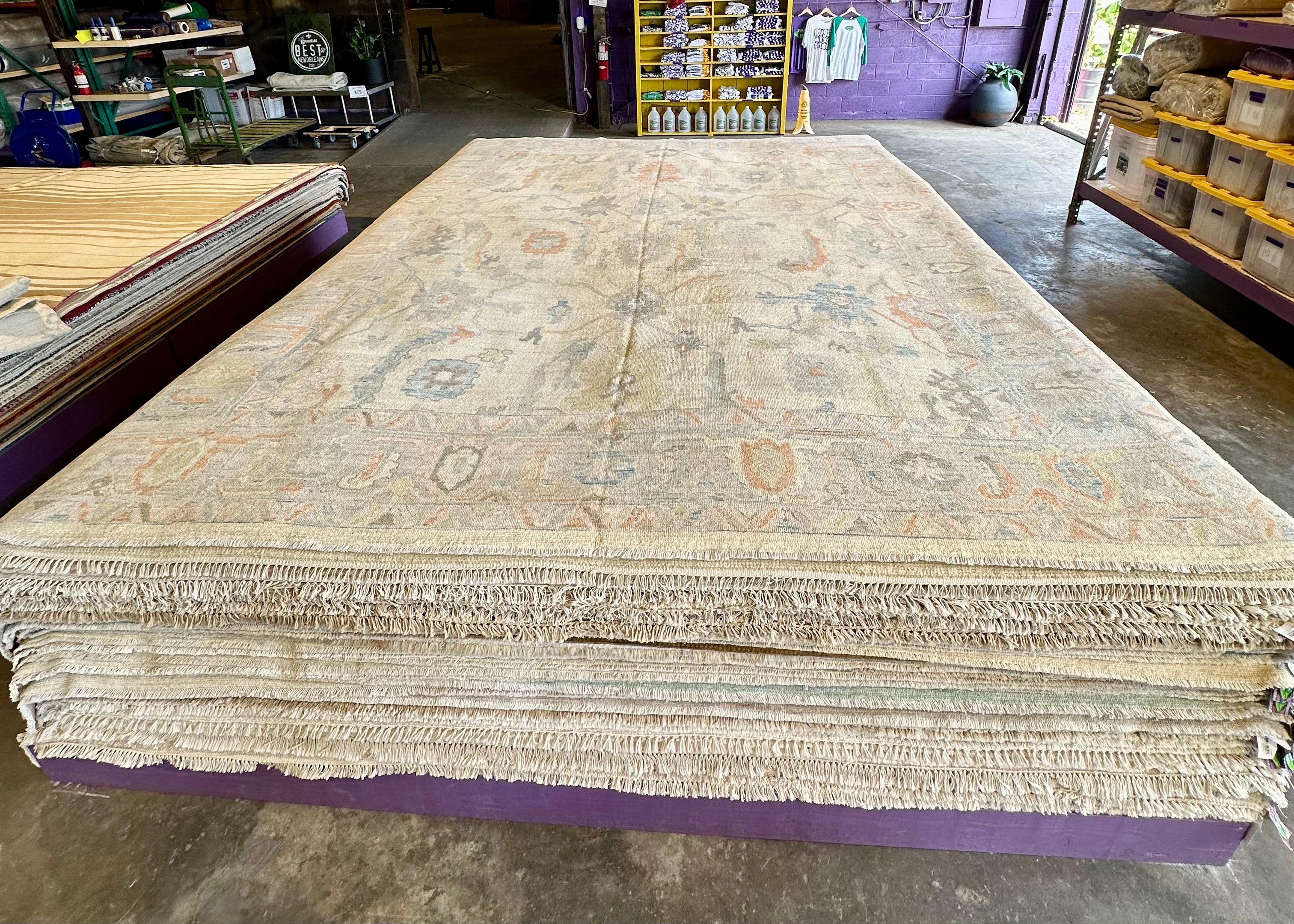 Joyce Glenn 10.4x13.7 Beige Multi Whitewashed Afghani Oushak