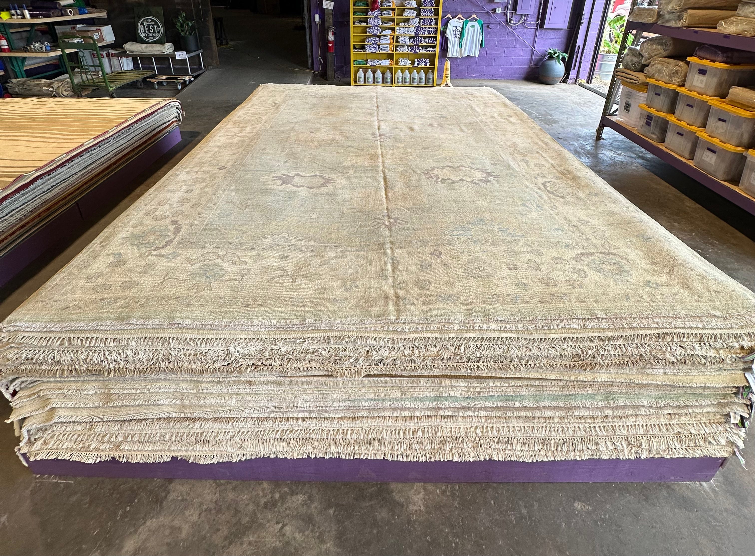 Katie Lowes 9.11x13.8 Blue Whitewashed Afghani Oushak