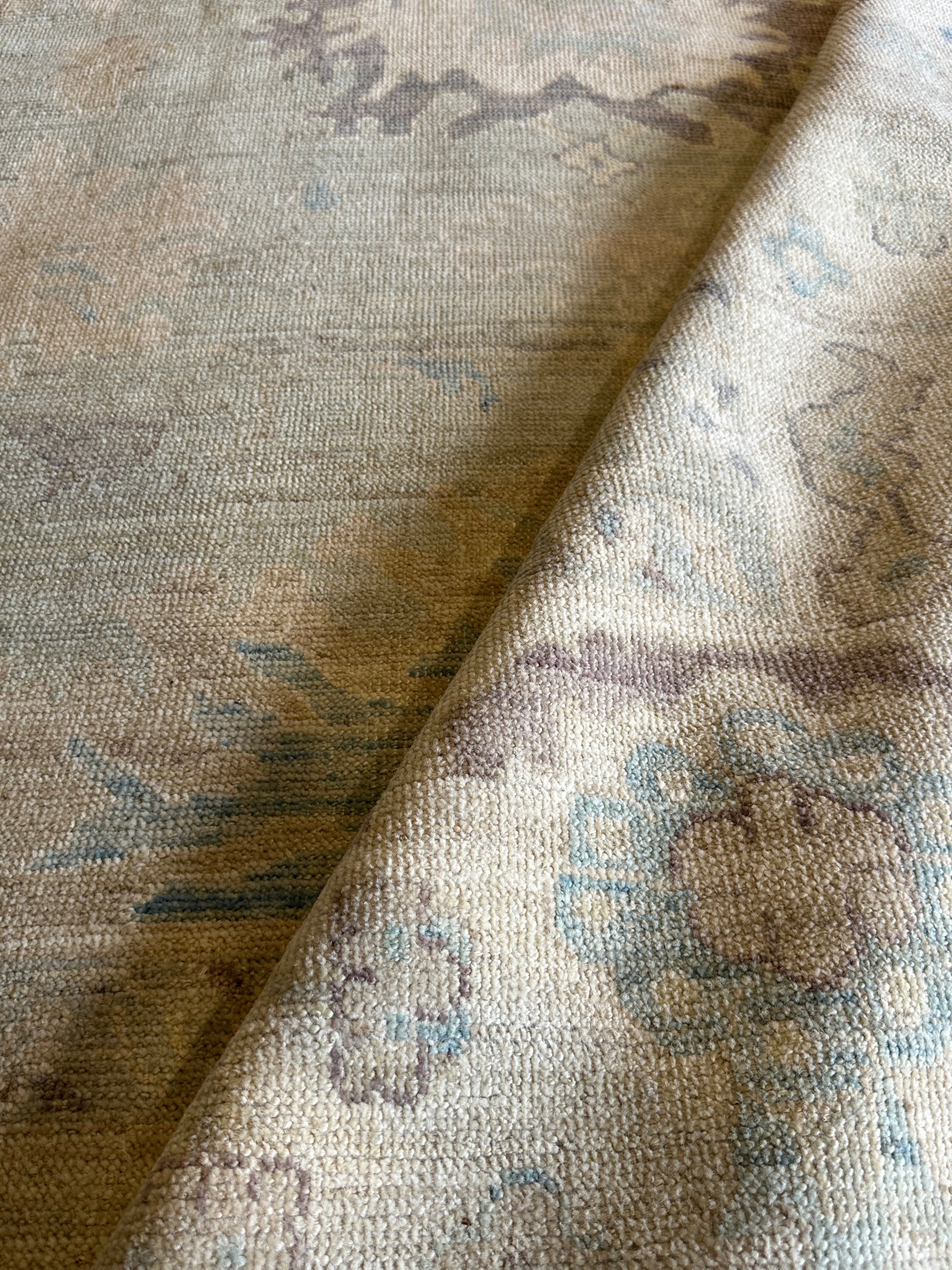 Katie Lowes 9.11x13.8 Blue Whitewashed Afghani Oushak