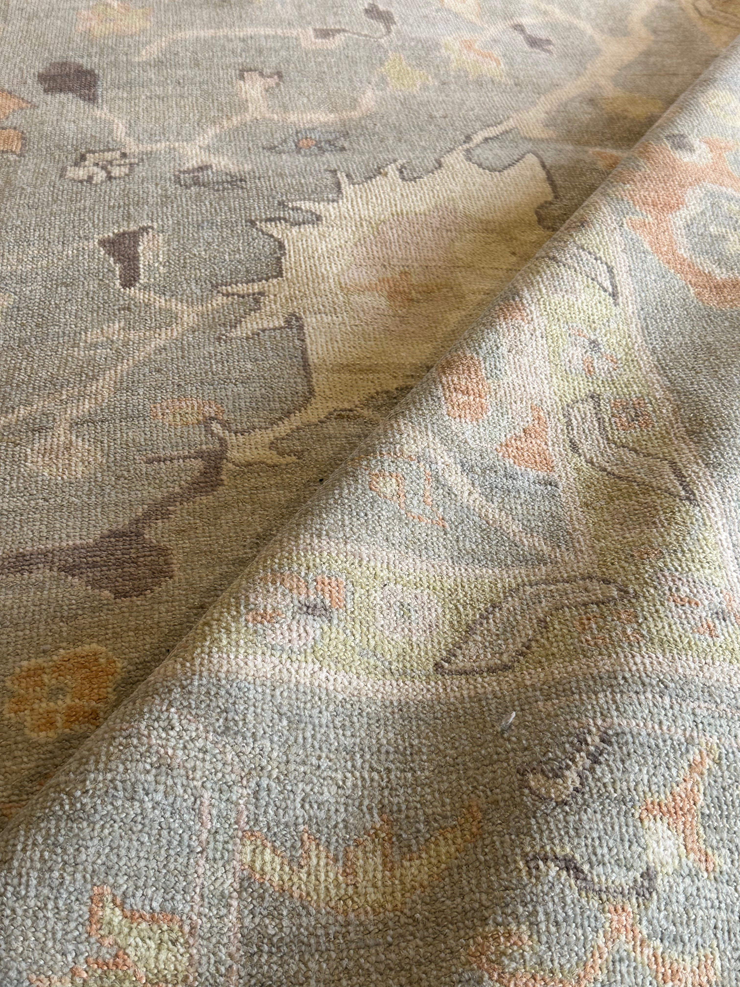 Madison Wolfe 10.2x13.10 Blue Whitewashed Afghani Oushak