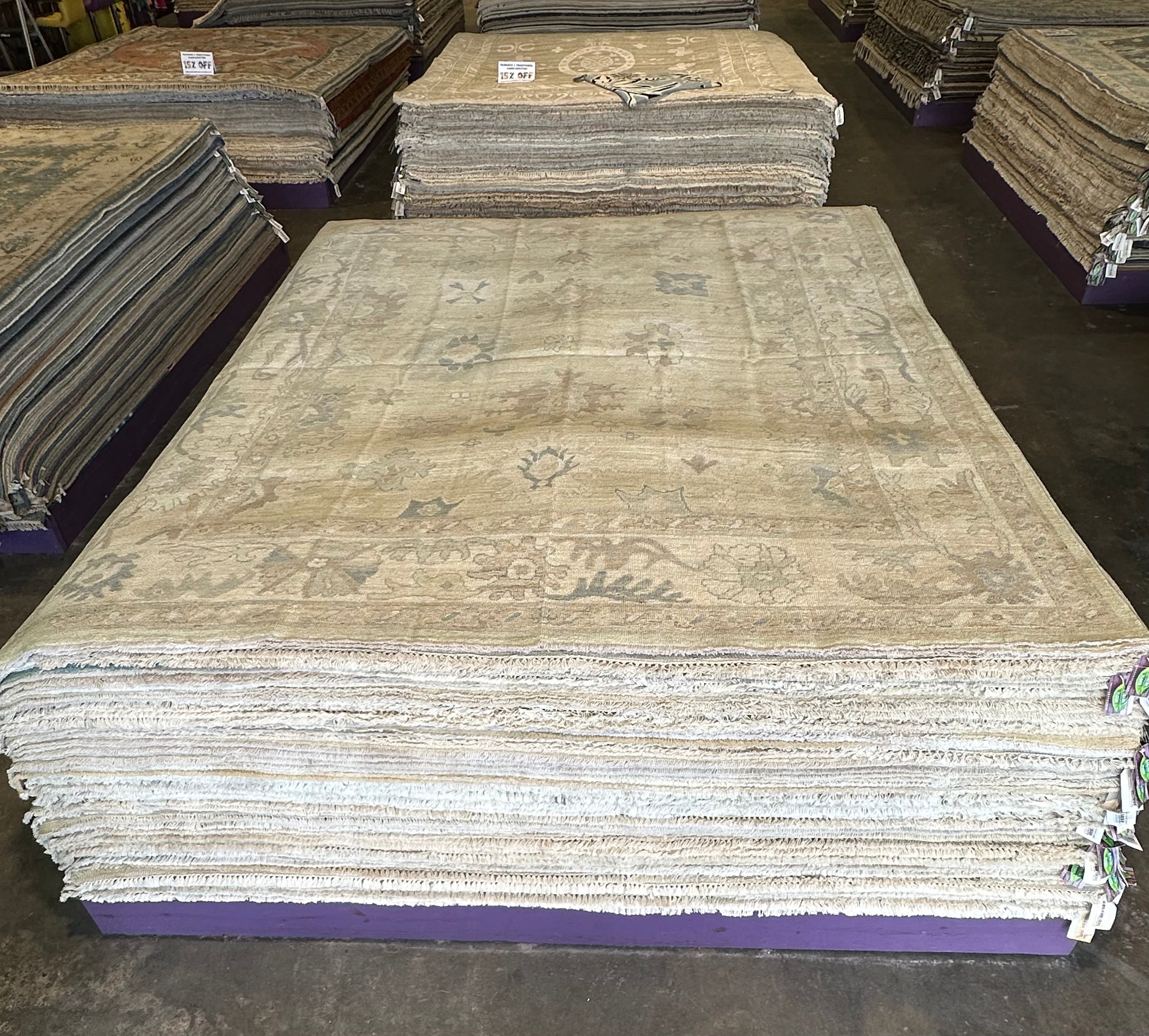 Starr 8.3x9.9 Light Green Whitewashed Afghani Oushak