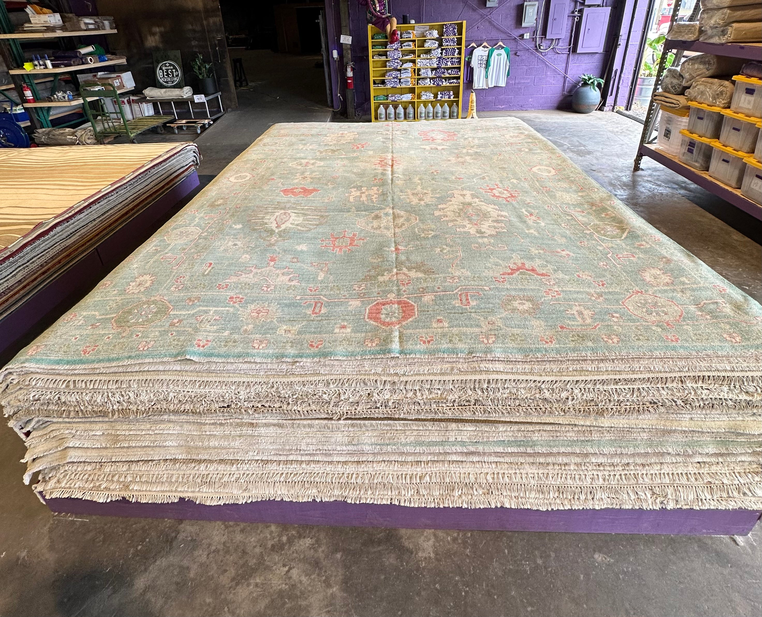 Chrissy Metz 10.1x13.6 Blue Whitewashed Afghani Oushak