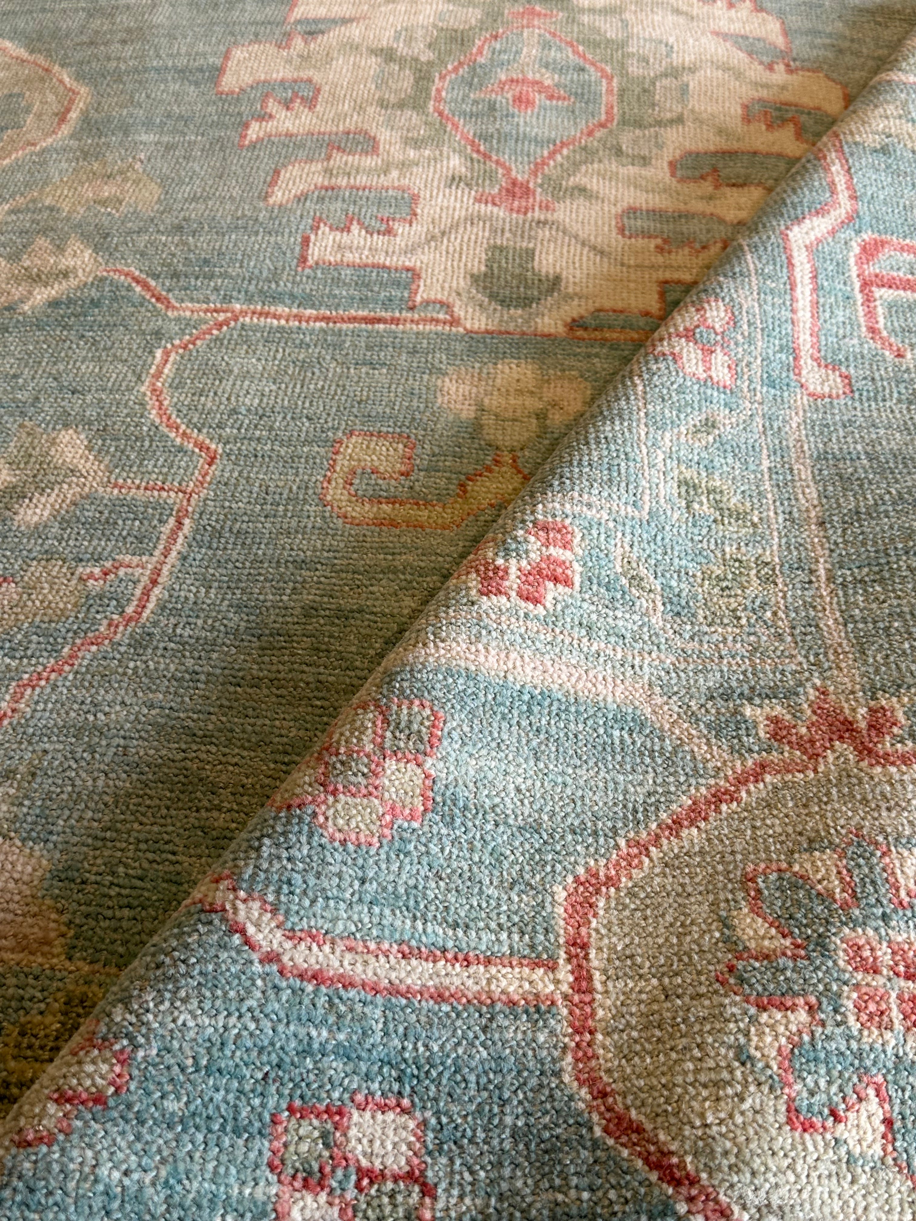 Chrissy Metz 10.1x13.6 Blue Whitewashed Afghani Oushak