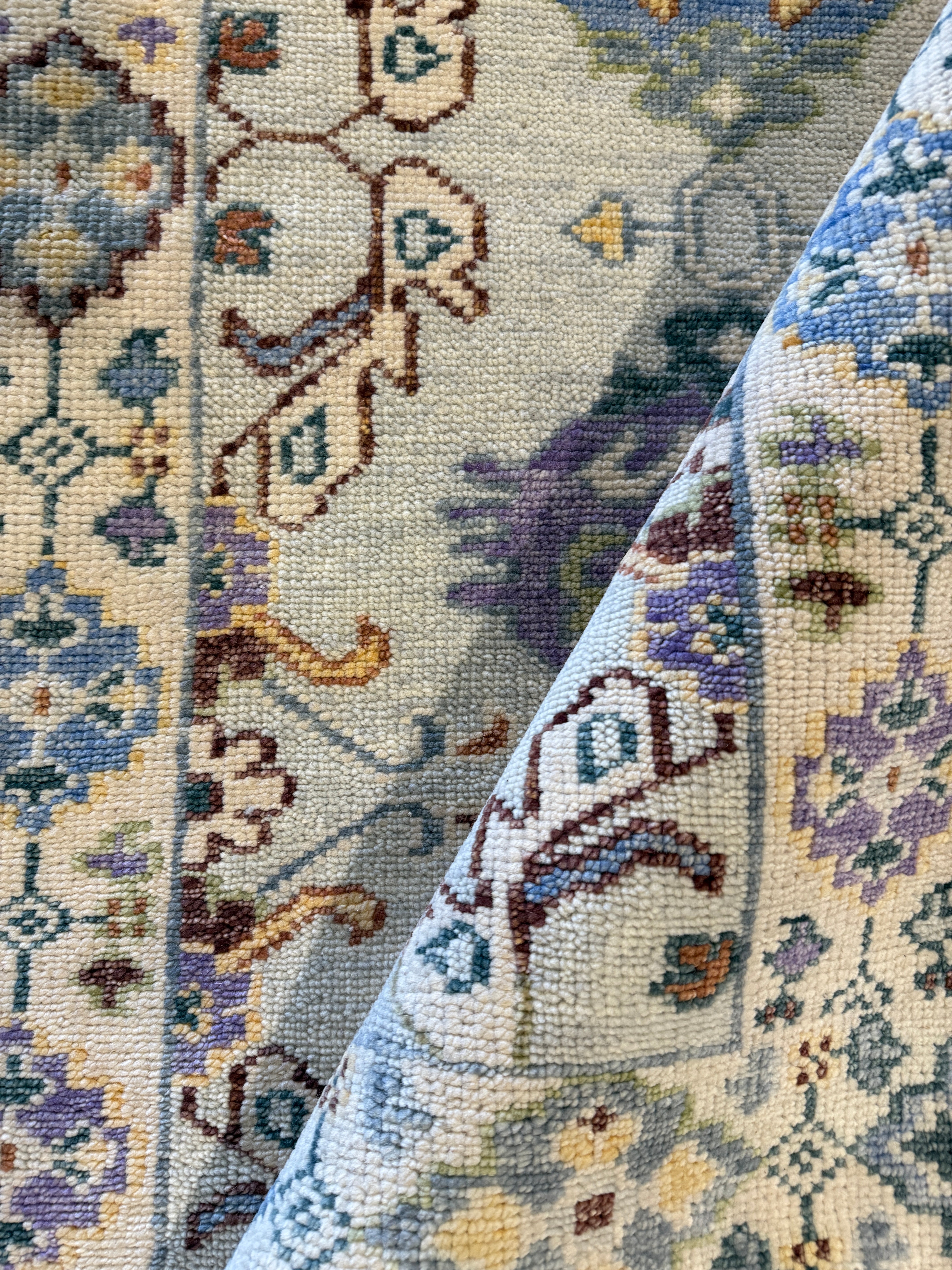 Anna Shaw 2.8x6.8 Light Blue Hand-Knotted Oushak Runner