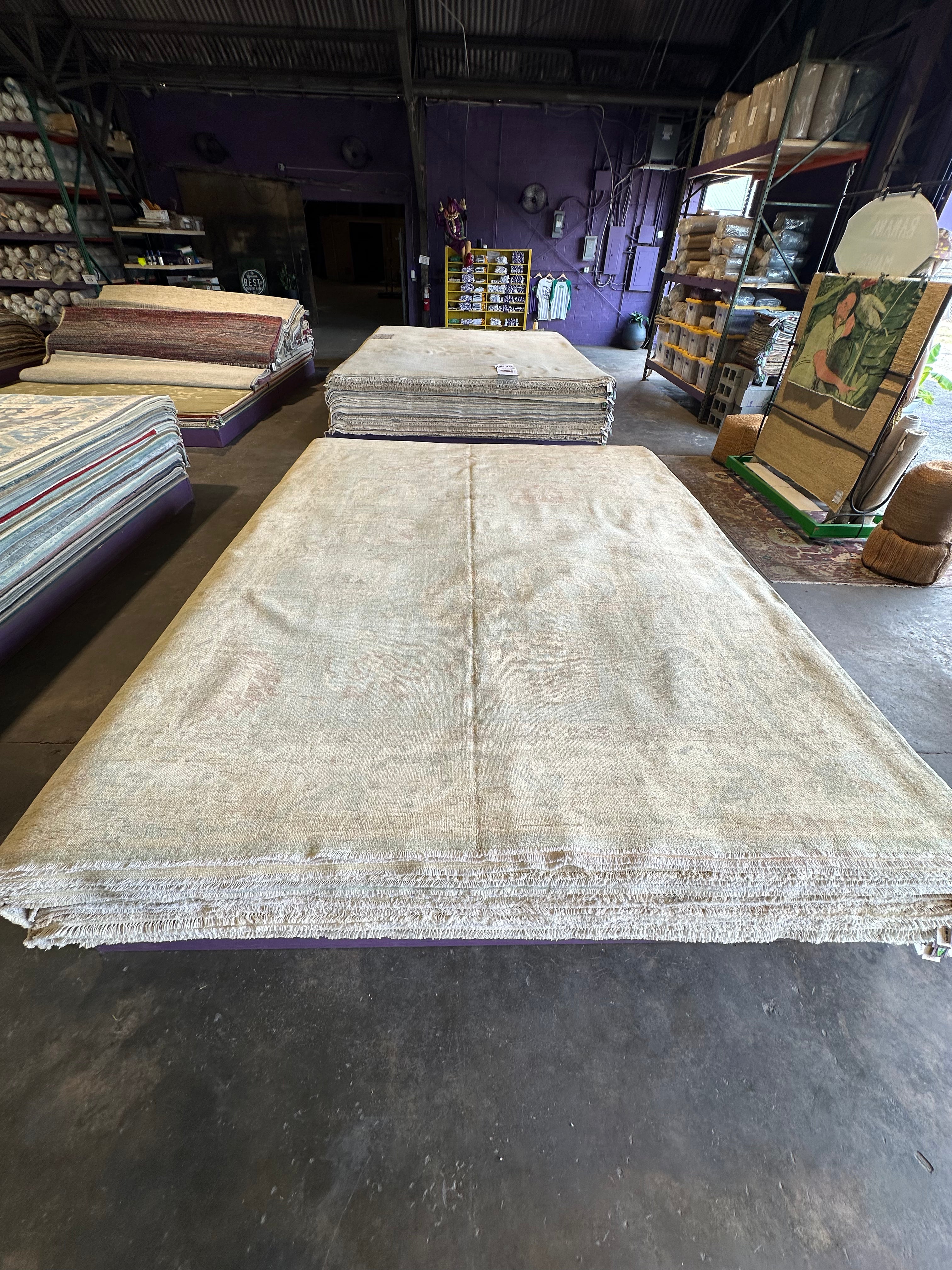 Alexandria DeBerry 9.4x12.3 Blue Whitewashed Afghani Oushak