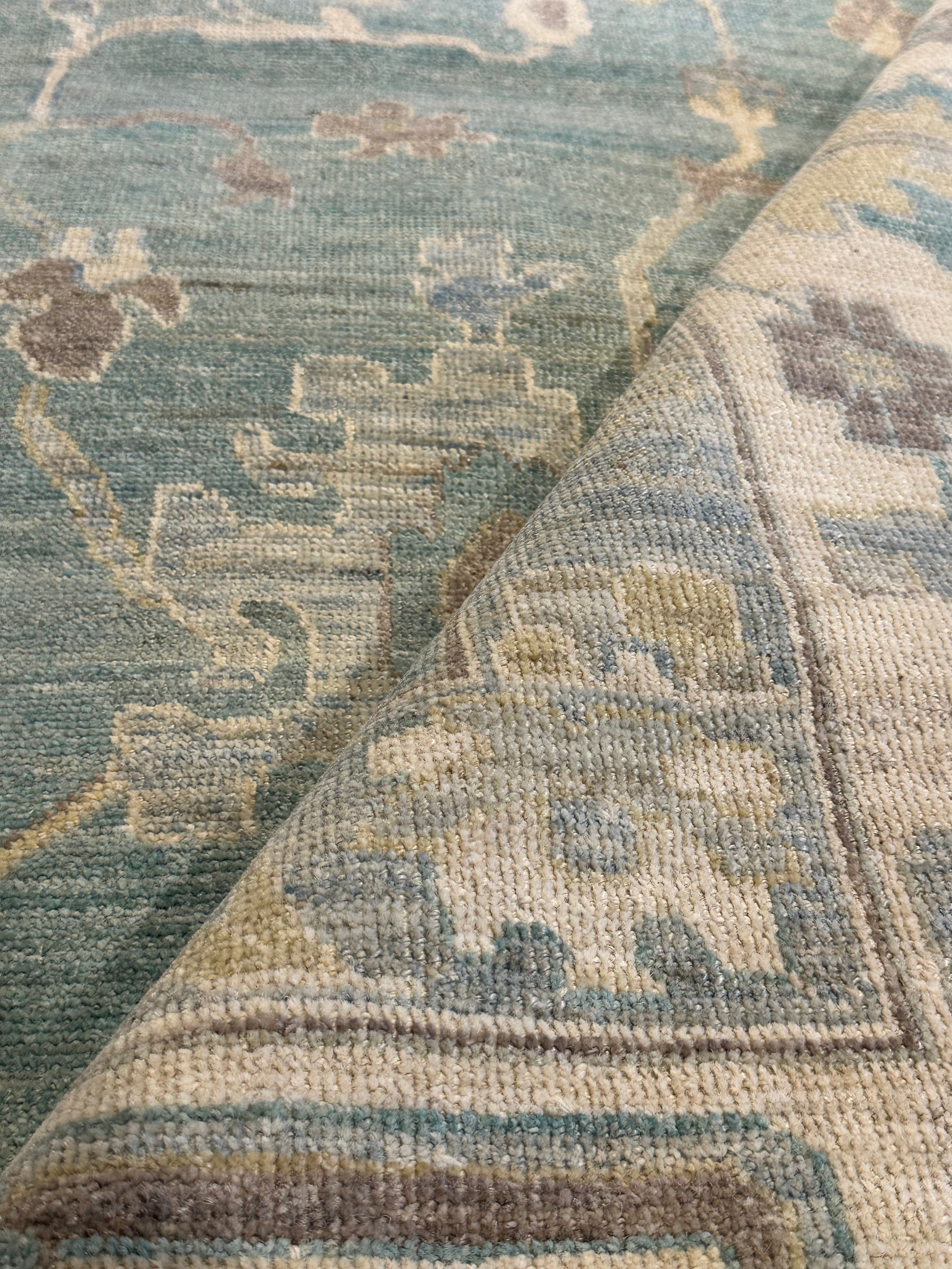 Brittany Snow 10x13.8 Blue Whitewashed Afghani Oushak