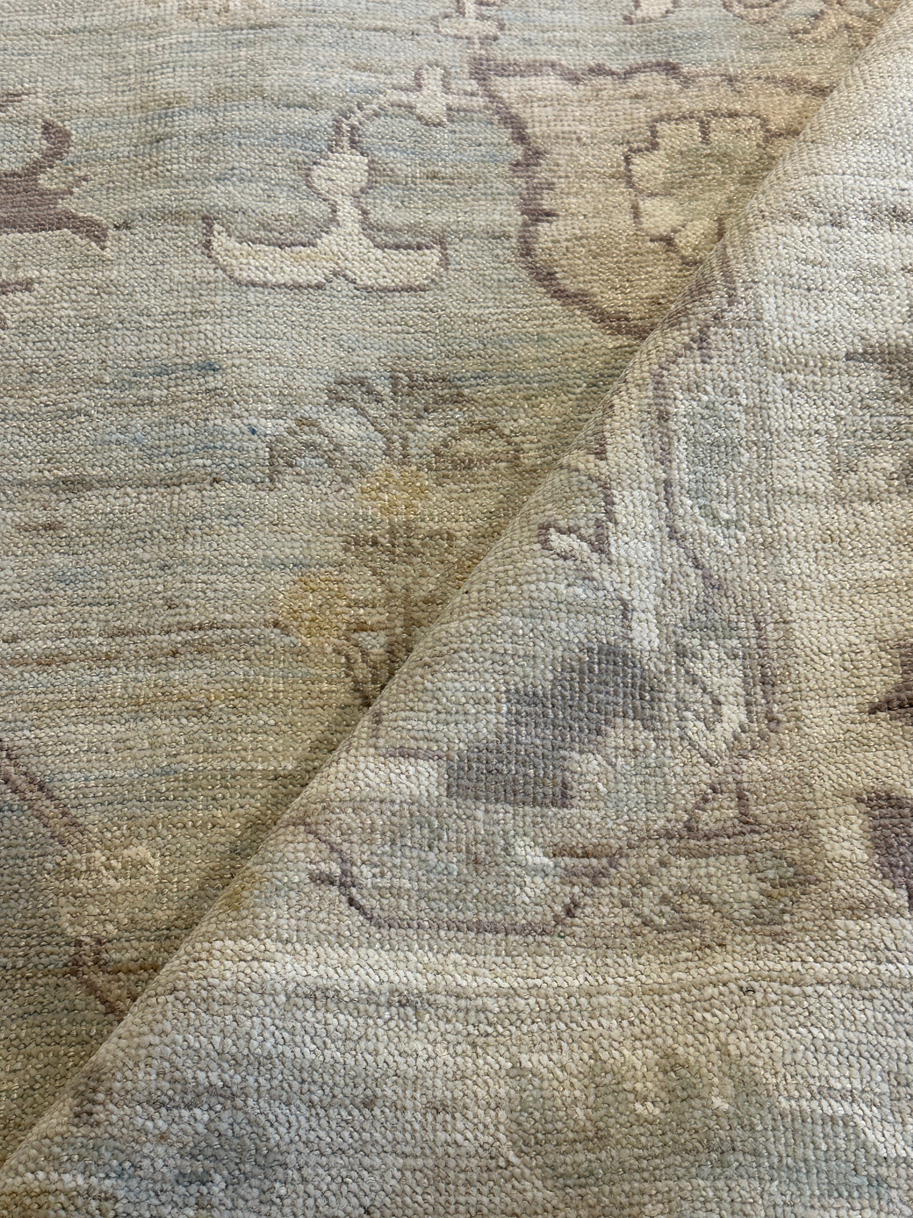 Karen Rodriguez 9X11.9 Blue and Ivory Whitewashed Afghani Oushak