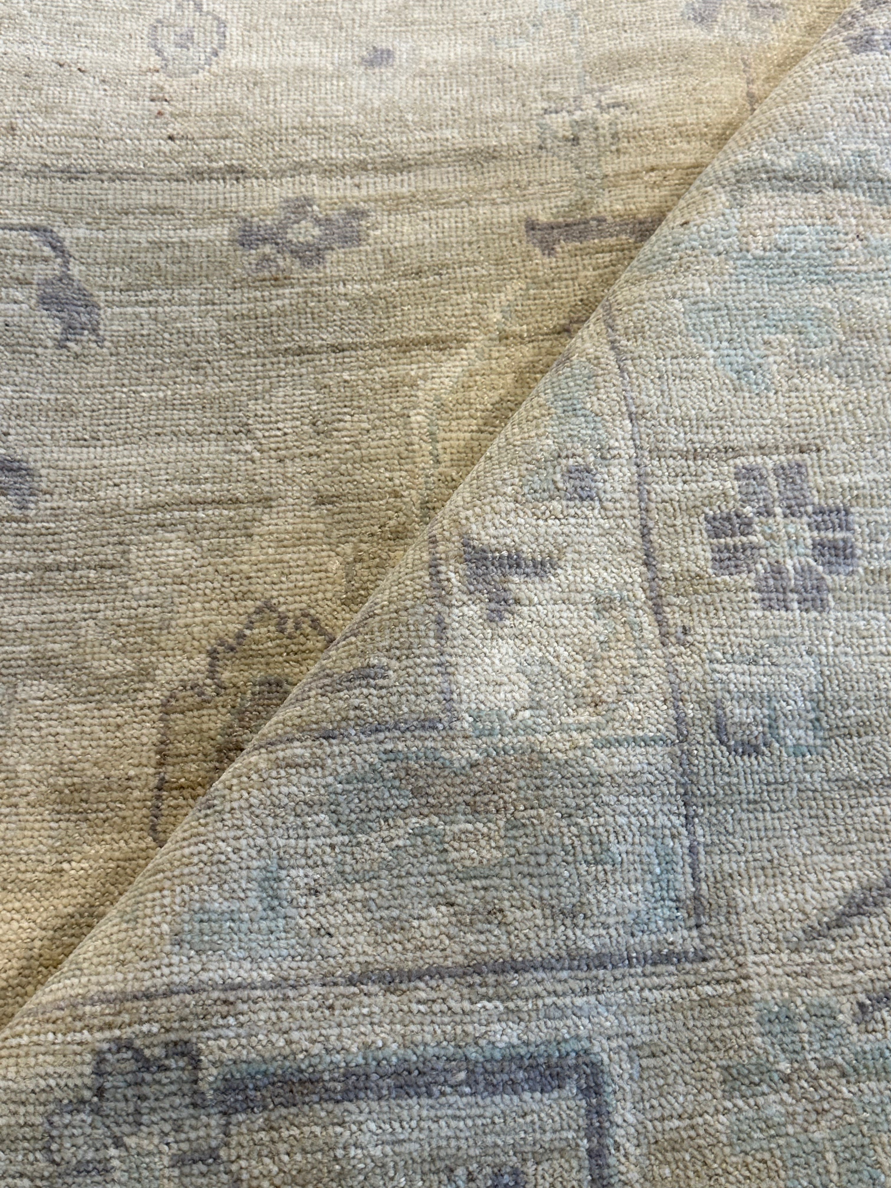 Abigail Rhyne 9x11.7 Light Green Whitewashed Afghani Oushak