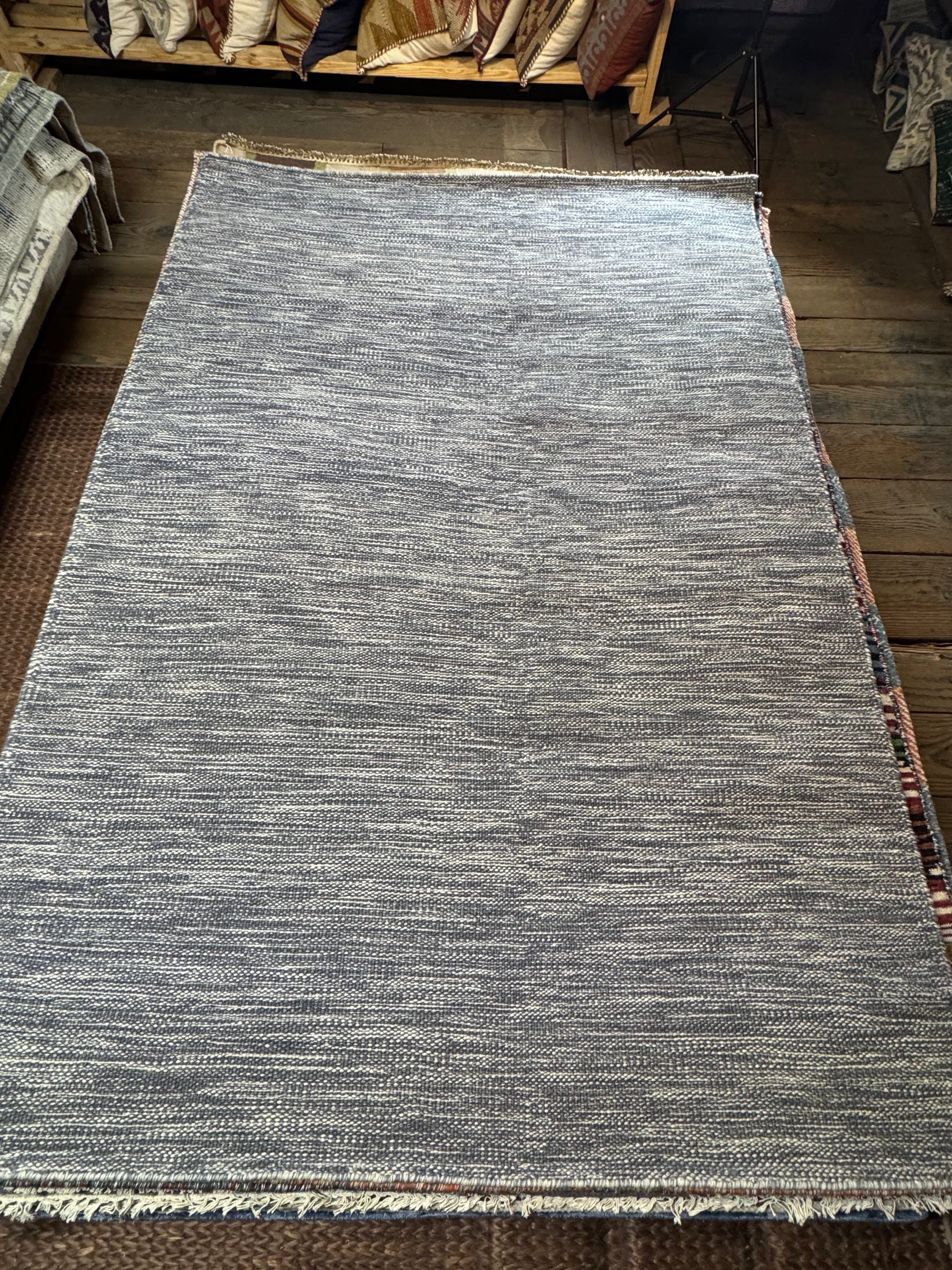 Ninja 5.3x7.6 Handwoven Durrie Grey