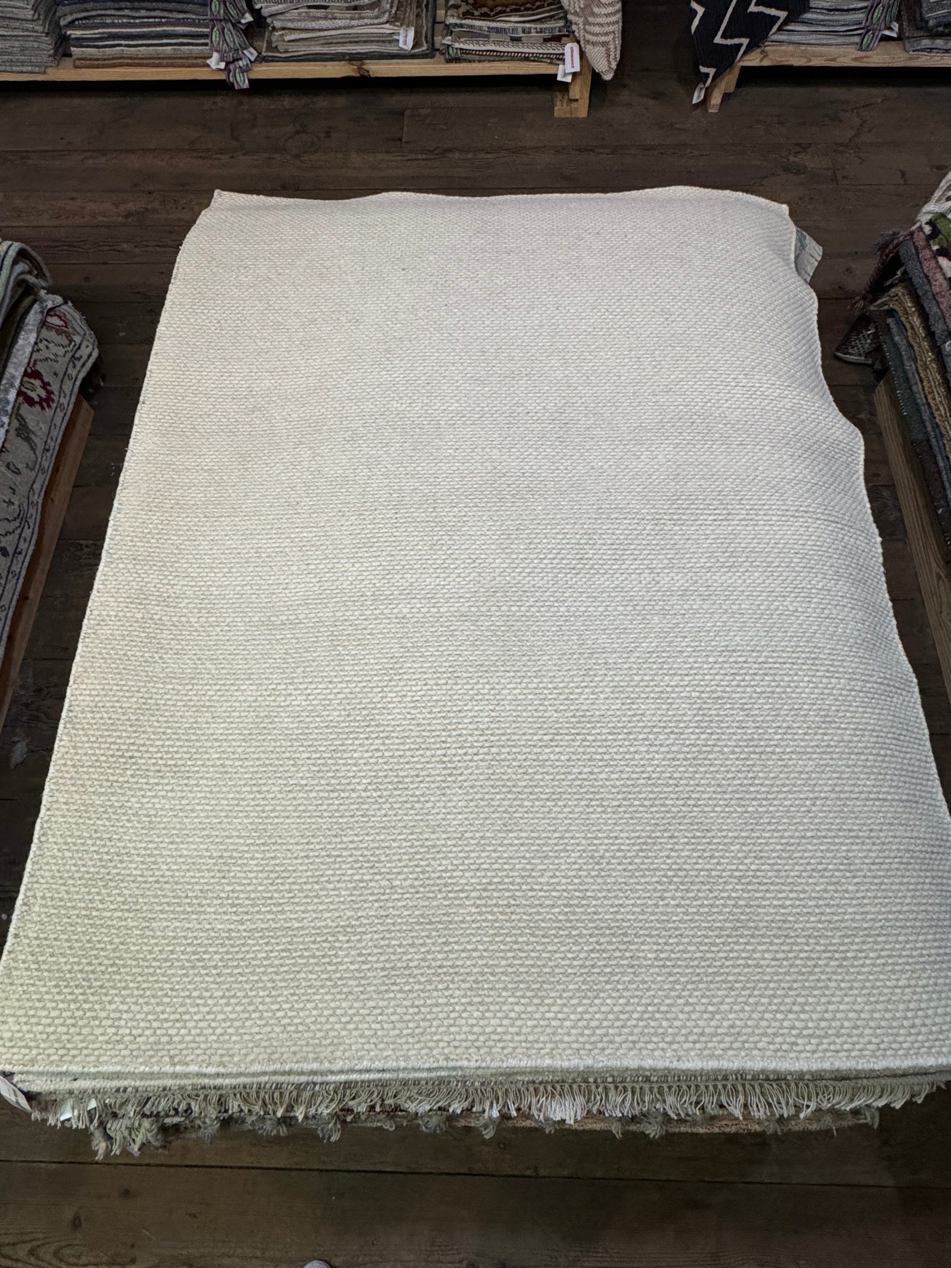 Jimbo 4.6x6 Handwoven Durrie Ivory