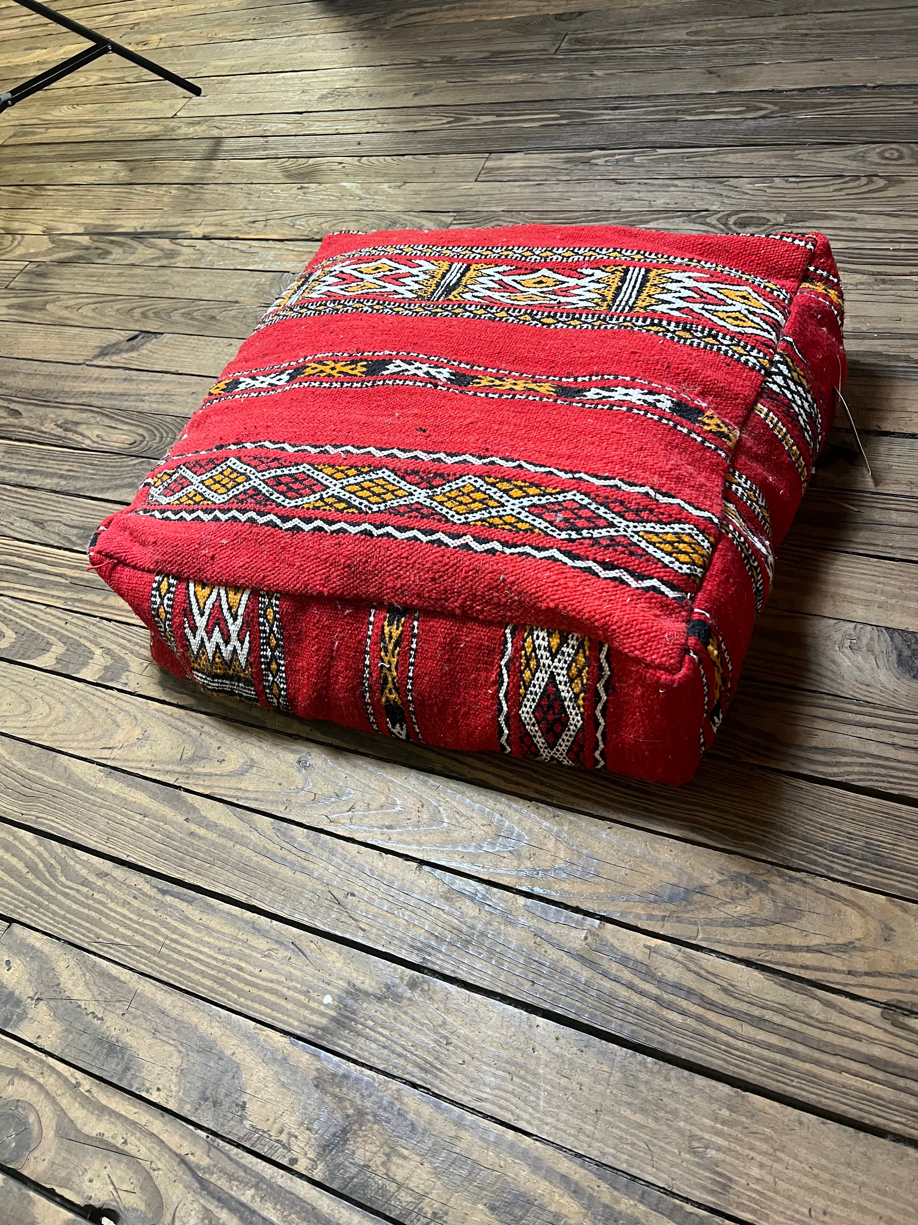 Moroccan Floor Cushion Red 6